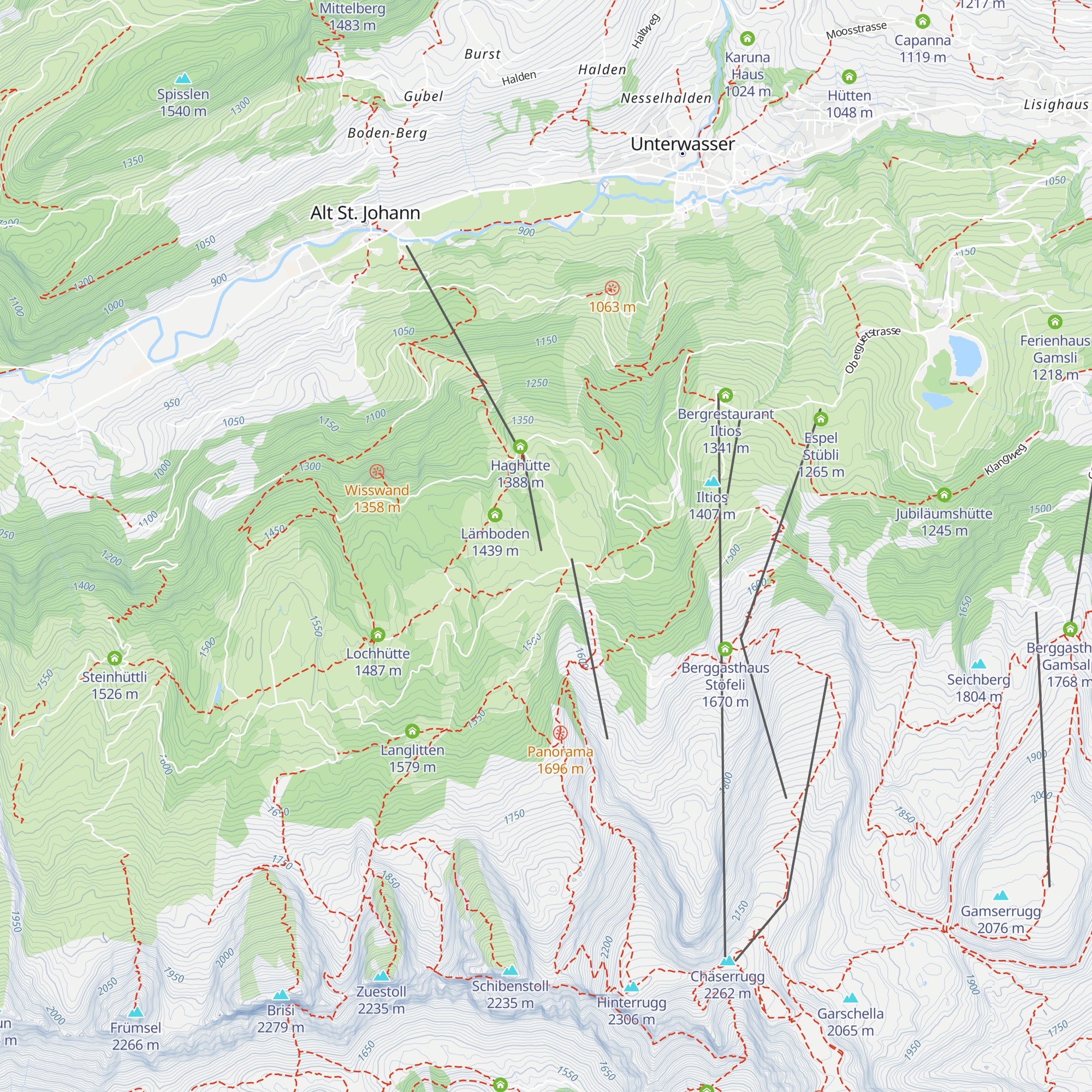 Zinggen Pub map