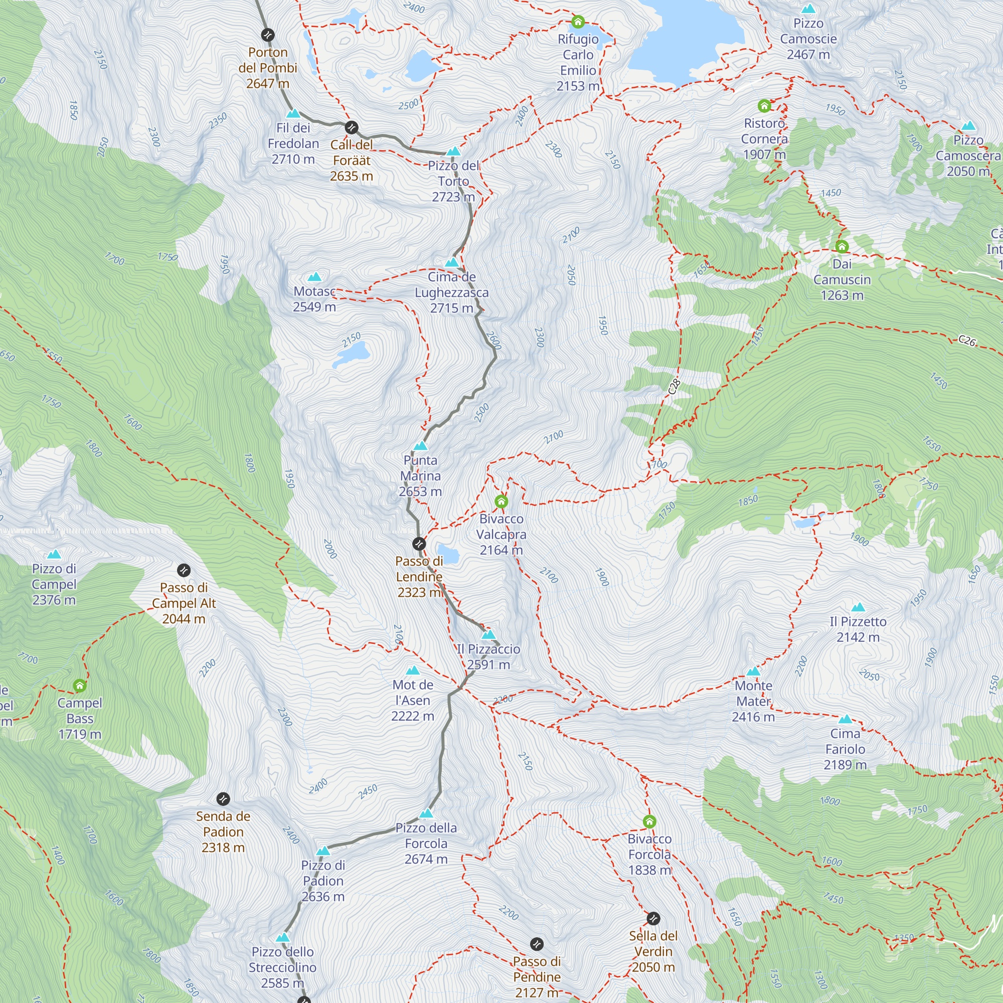 Bivacco Valcapra map