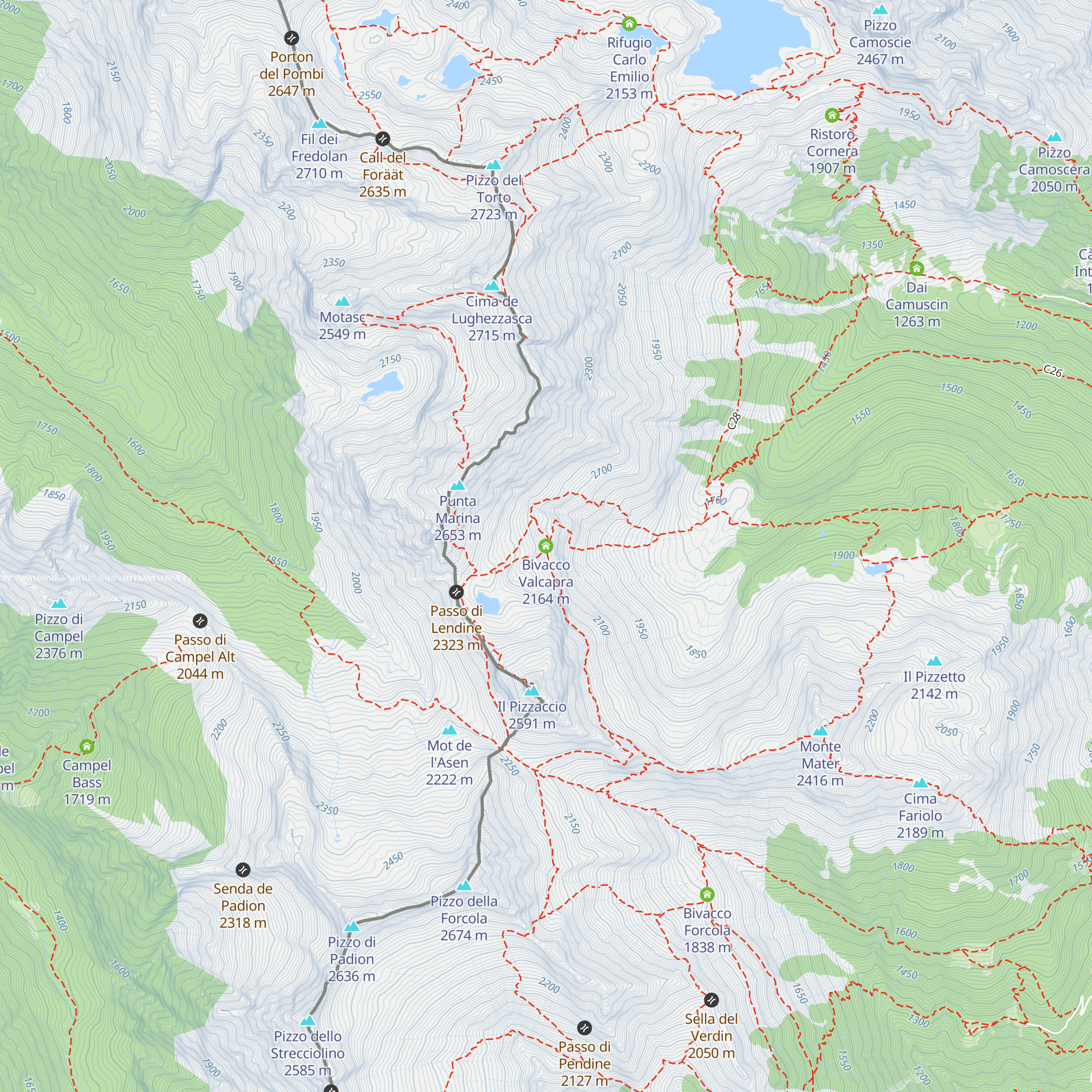 Bivacco Valcapra map