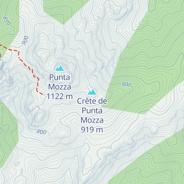 Map of Crête de Punta Mozza