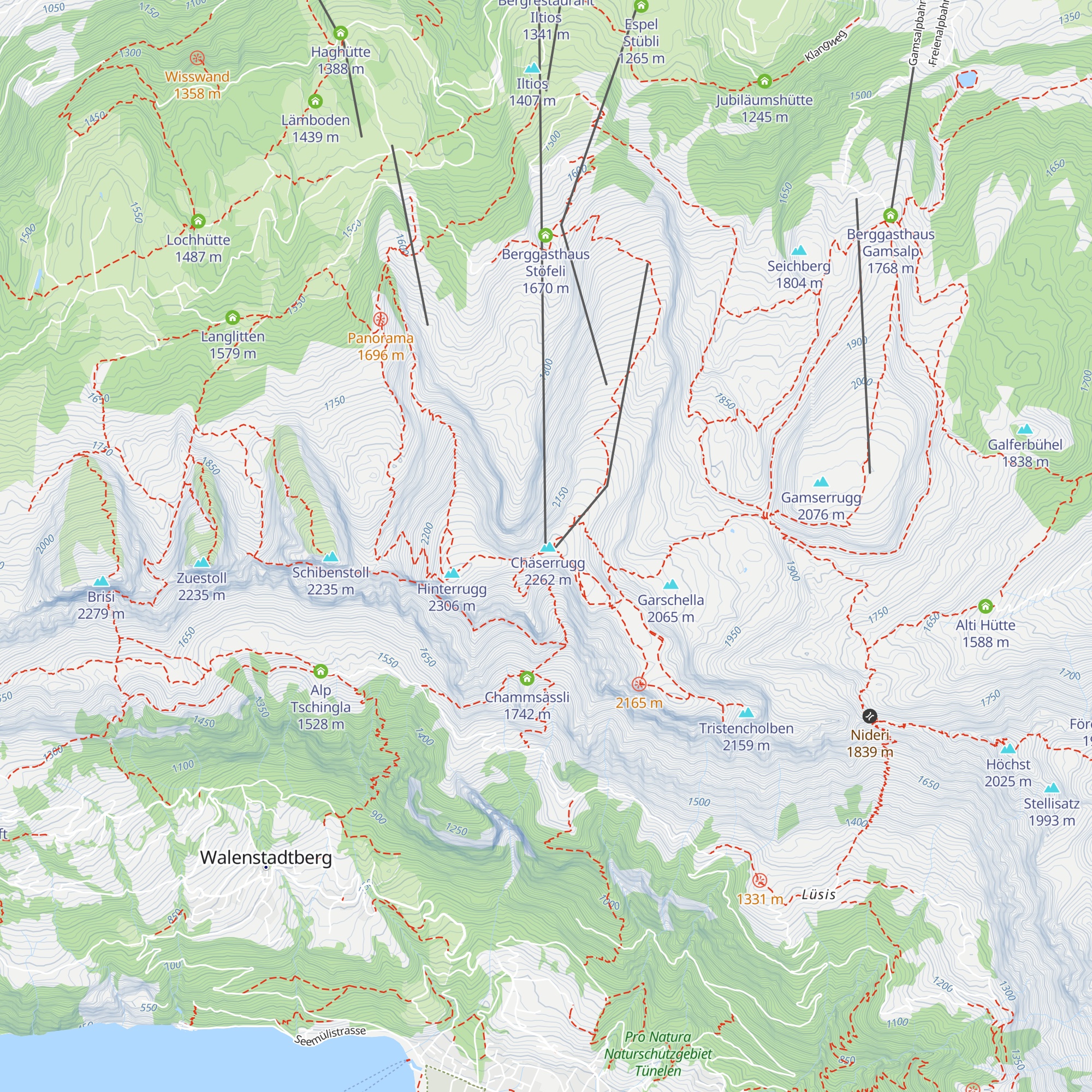 Gipfelrestaurant Chäserrugg map