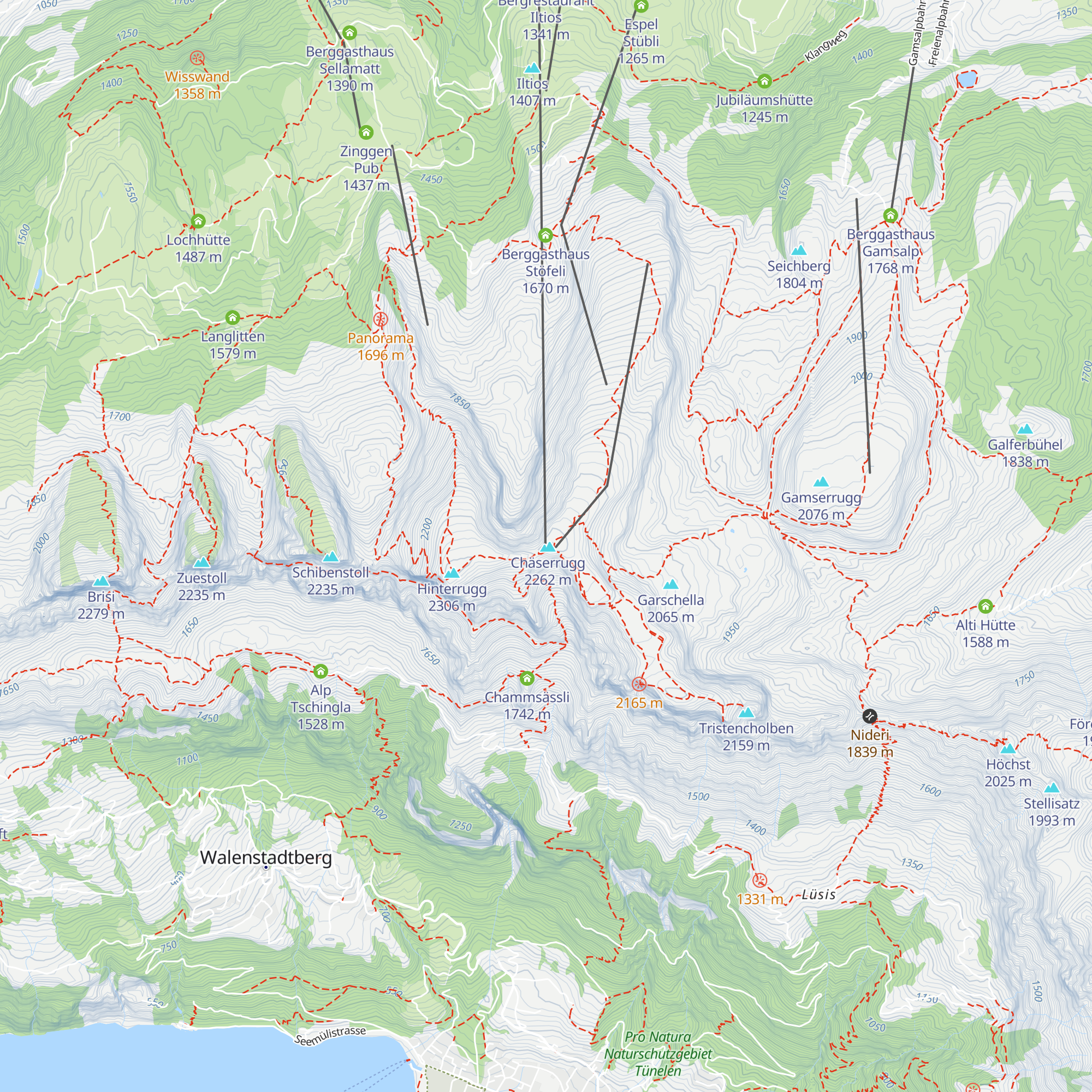Gipfelrestaurant Chäserrugg map