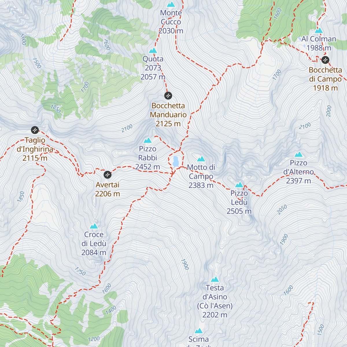 Bivacco Petazzi map