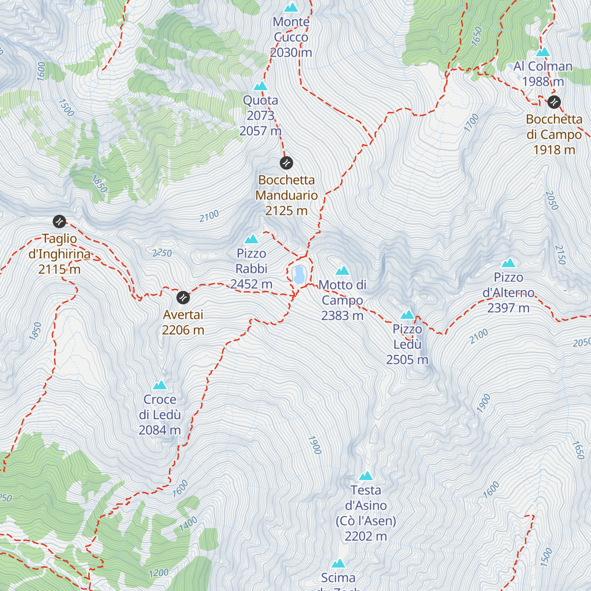 Bivacco Petazzi map