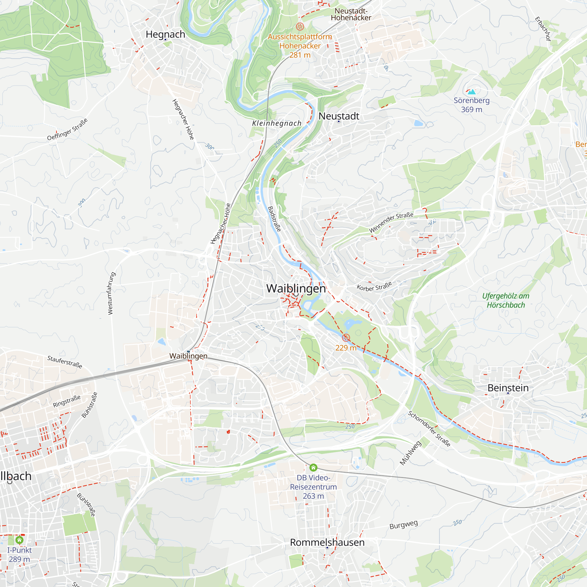 Touristinfo Waiblingen map