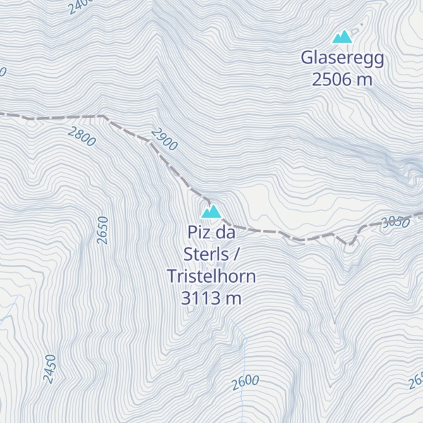 Map of Piz da Sterls / Tristelhorn