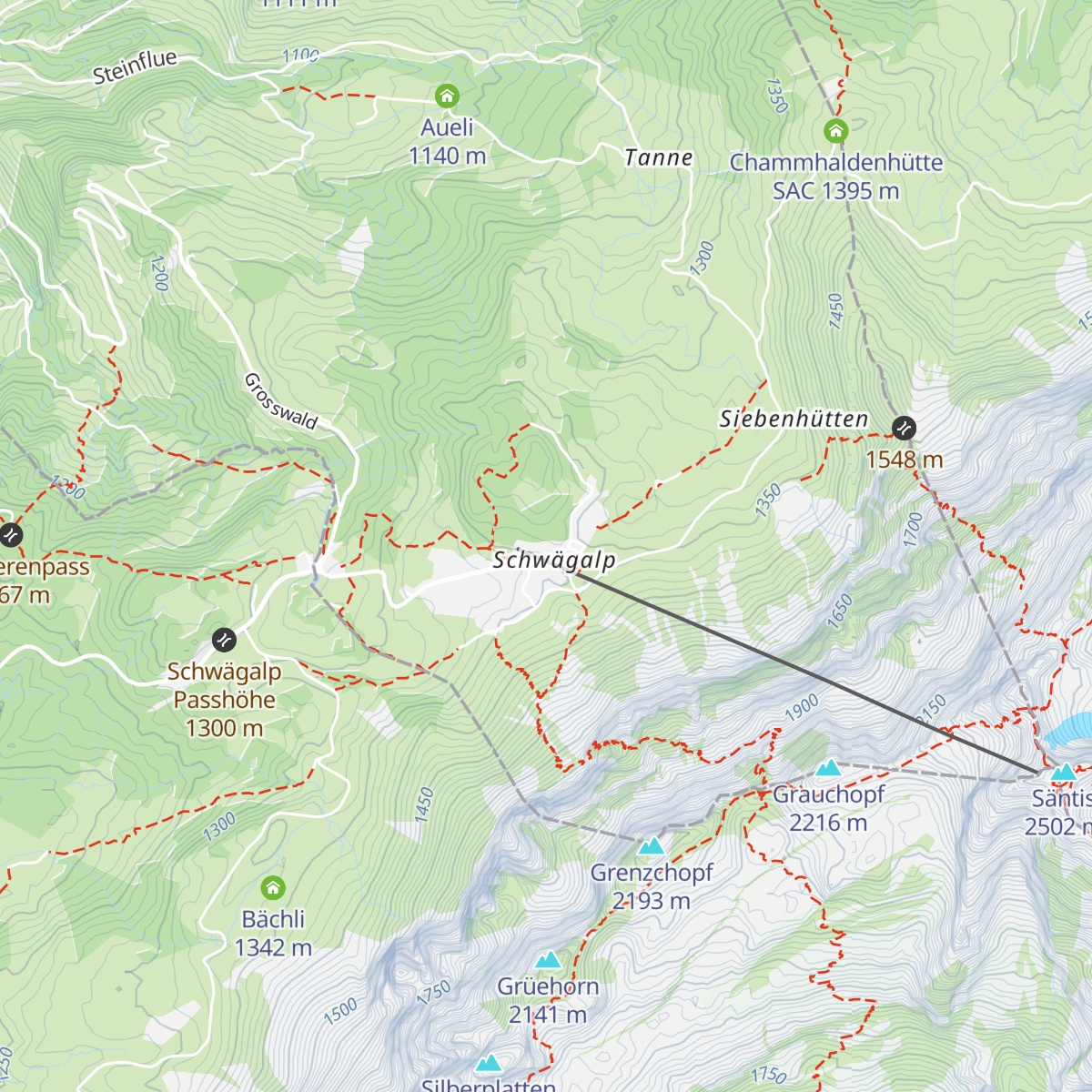 Säntis - das Hotel map