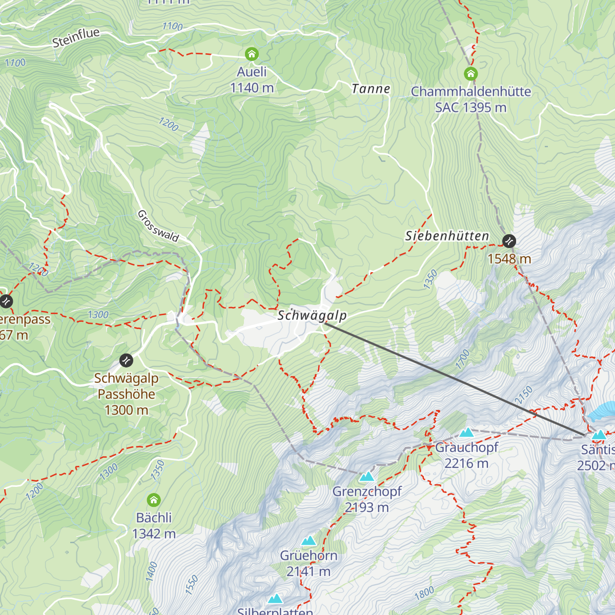 Säntis - das Hotel map
