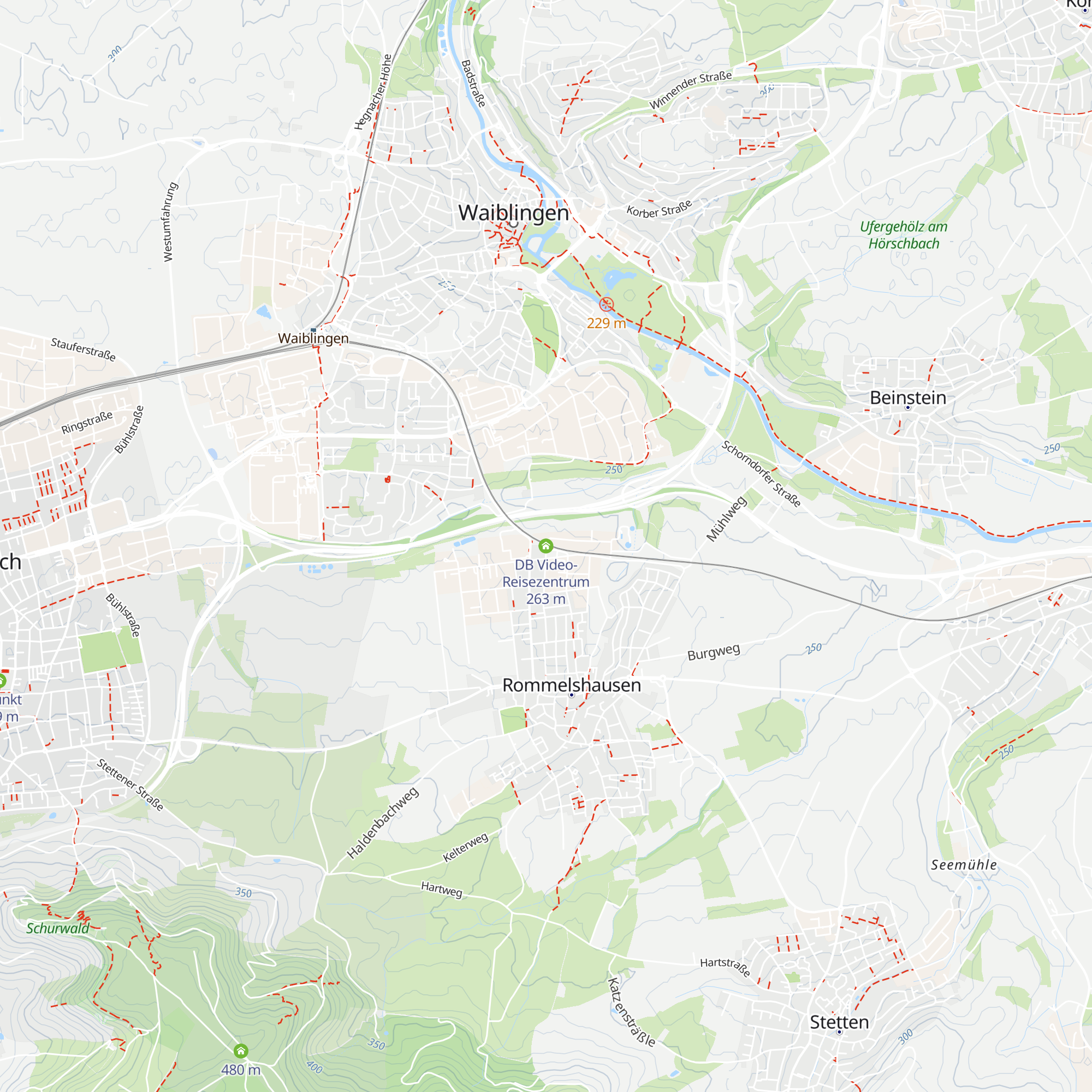 DB Video-Reisezentrum map