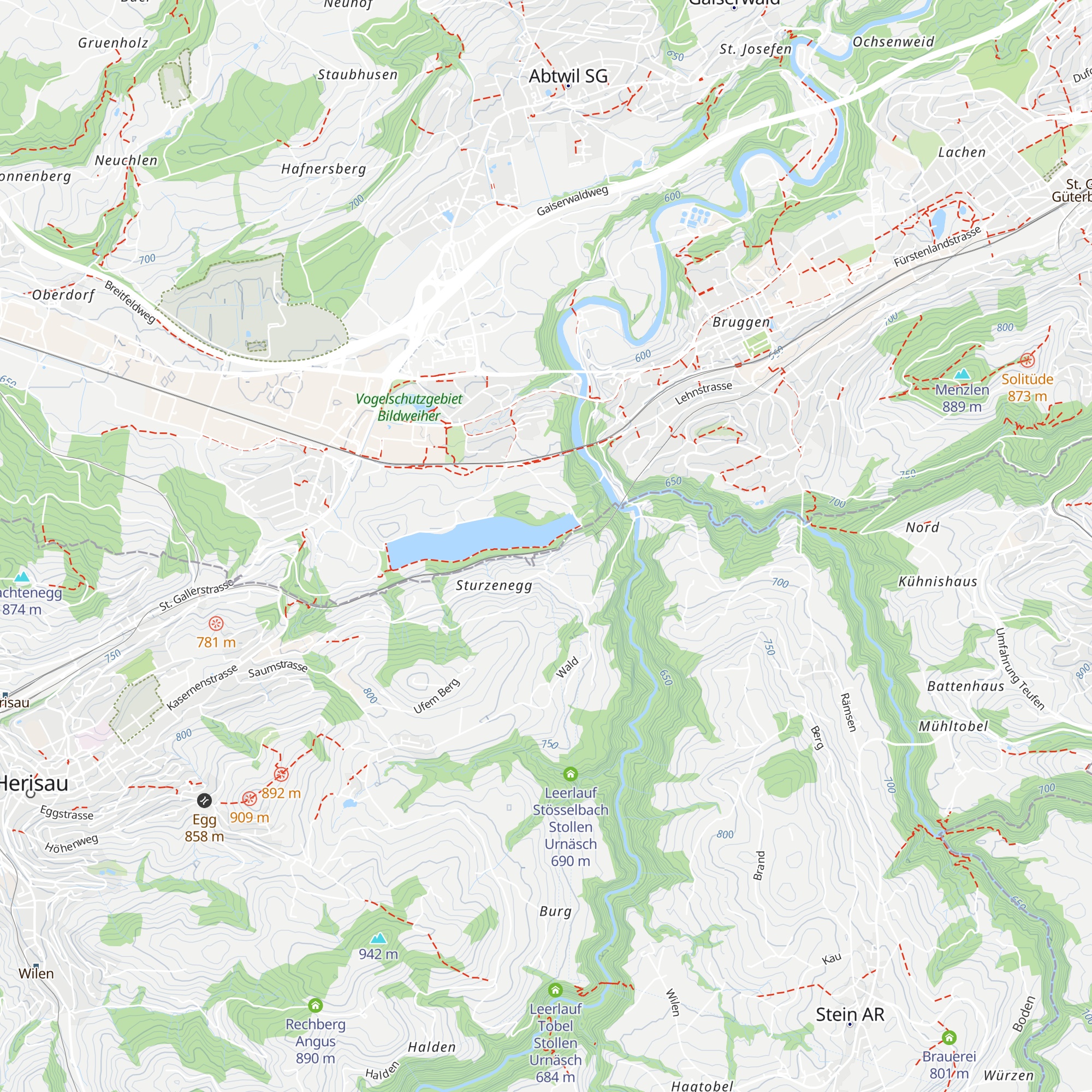 Wasserzuleitung Urnäsch map