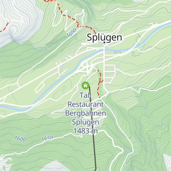 Map of Tal-Restaurant Bergbahnen Splügen