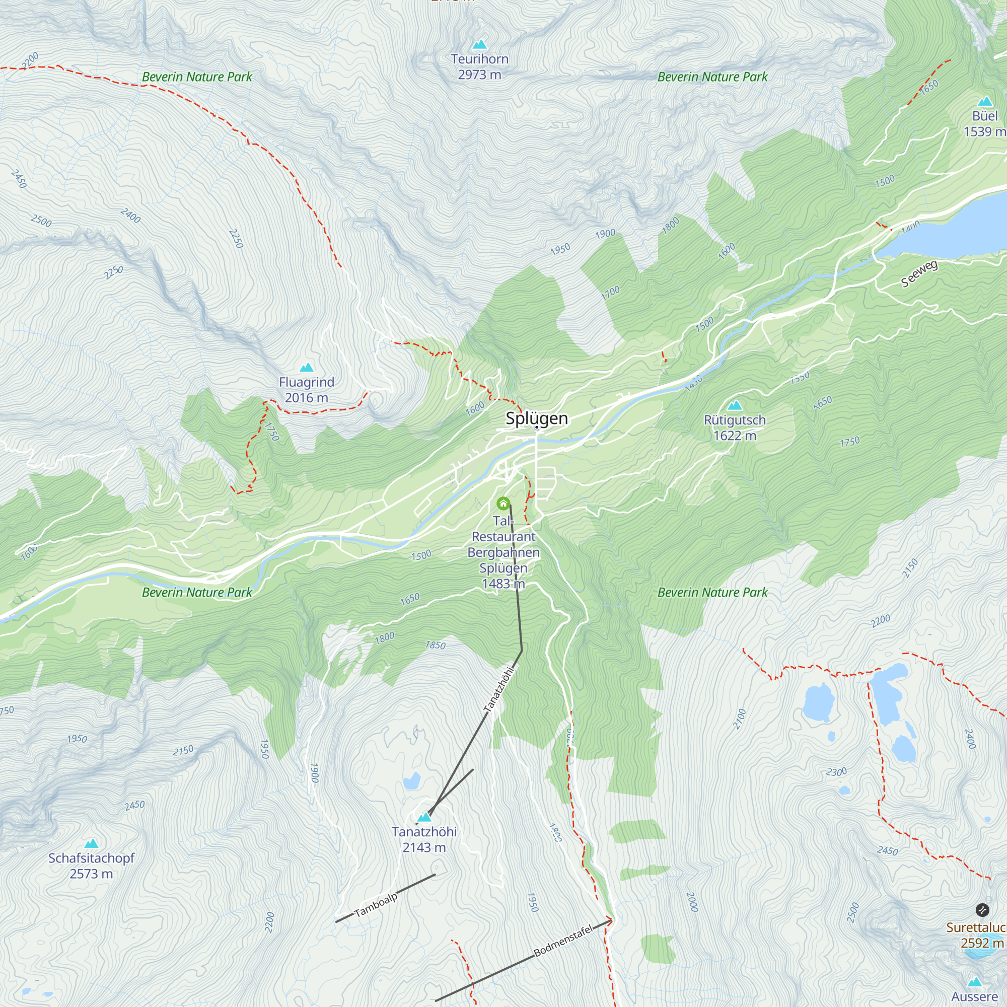 Tal-Restaurant Bergbahnen Splügen map