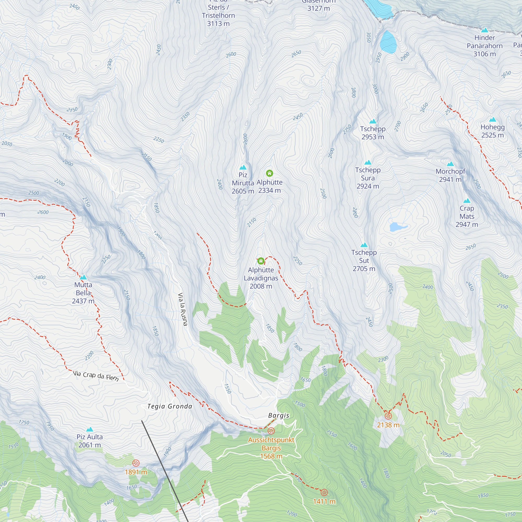 Alphütte Lavadignas map