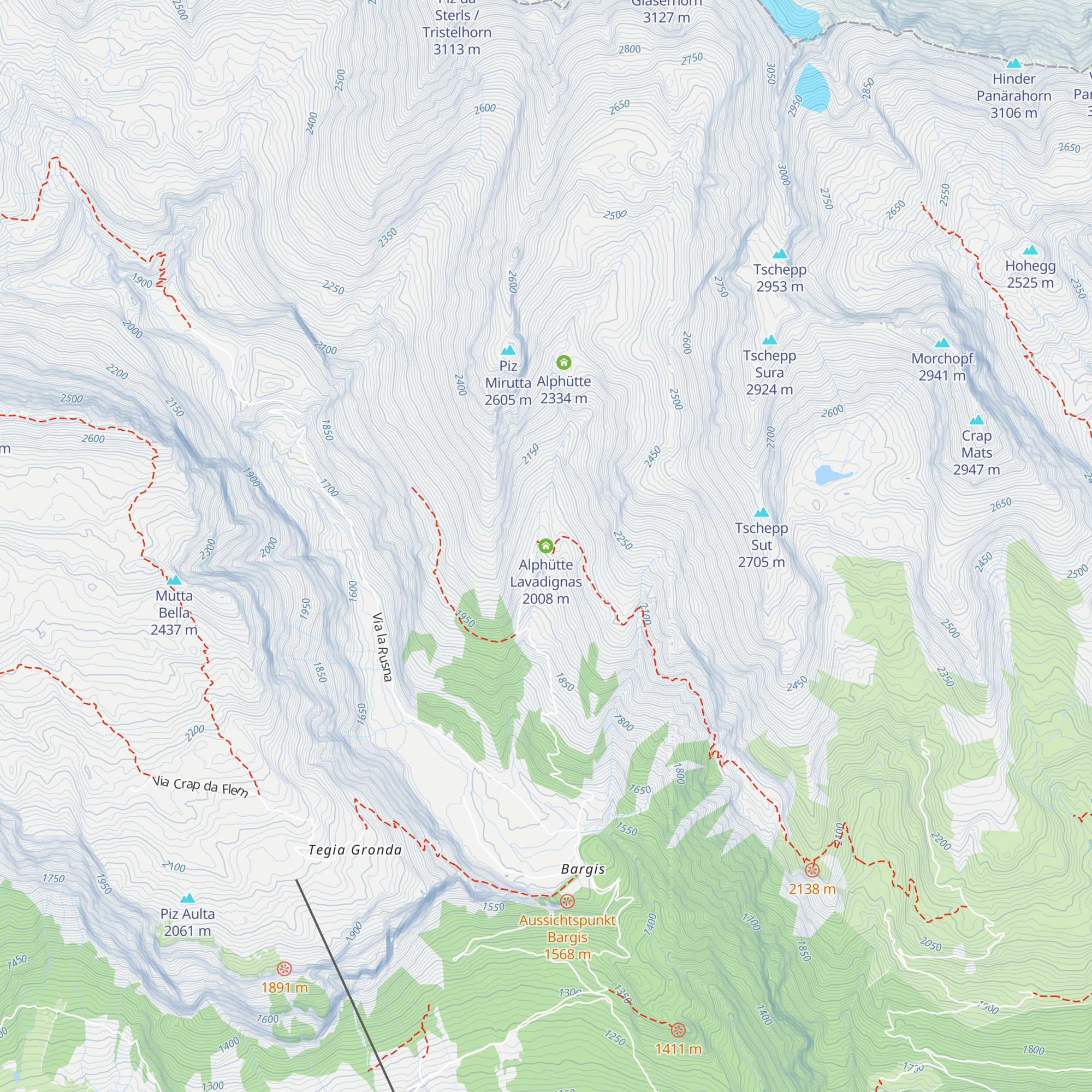 Alphütte Lavadignas map