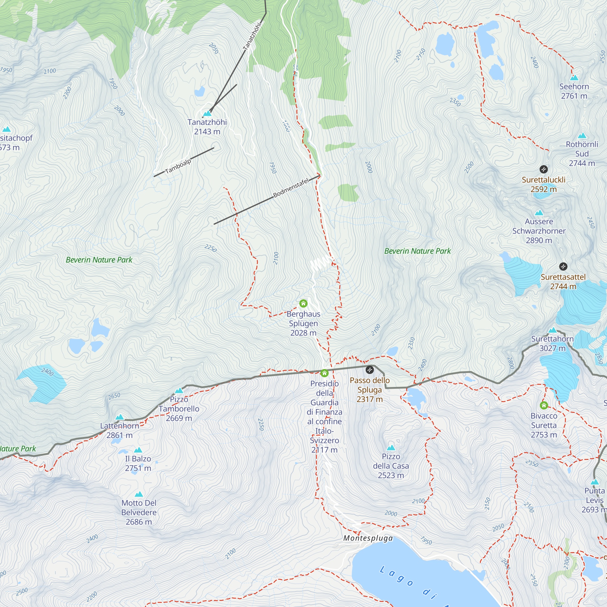 Berghaus Splügen map