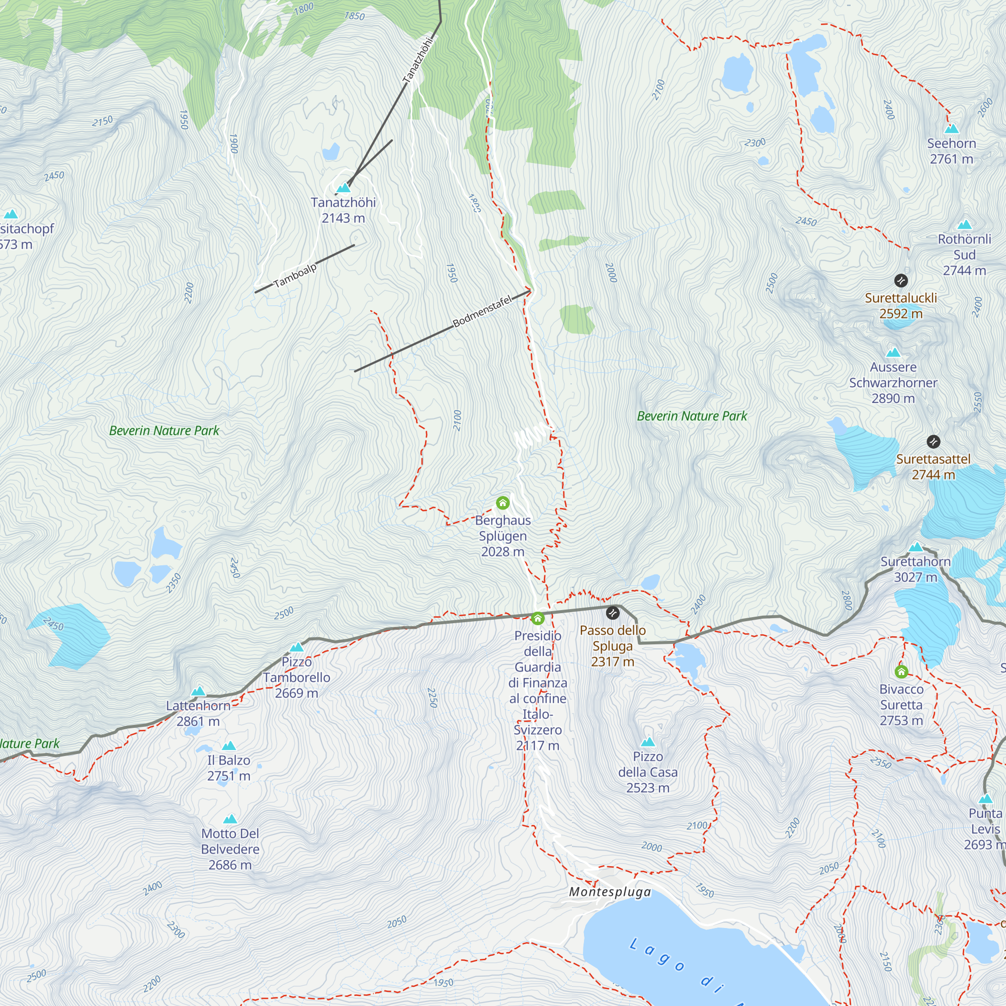 Berghaus Splügen map
