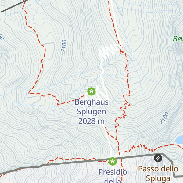 Map of Berghaus Splügen