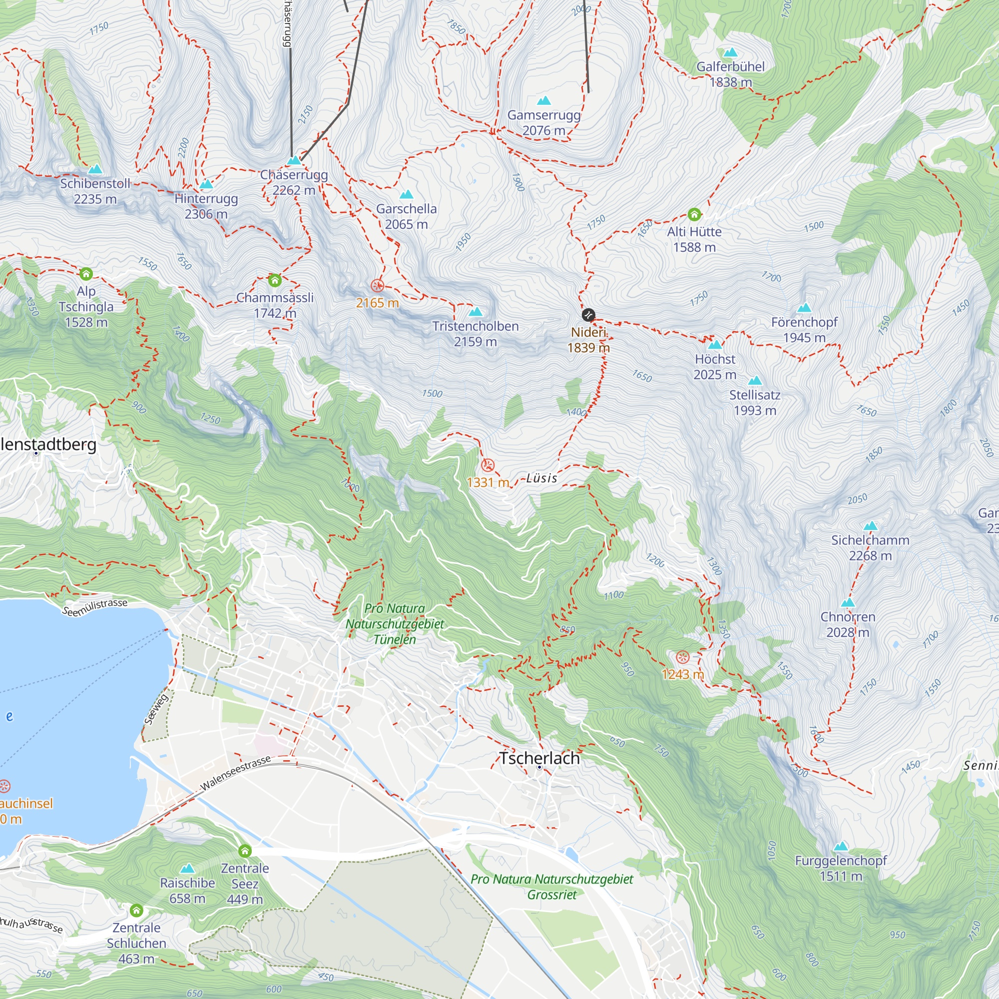 Berggasthaus Lüsis map
