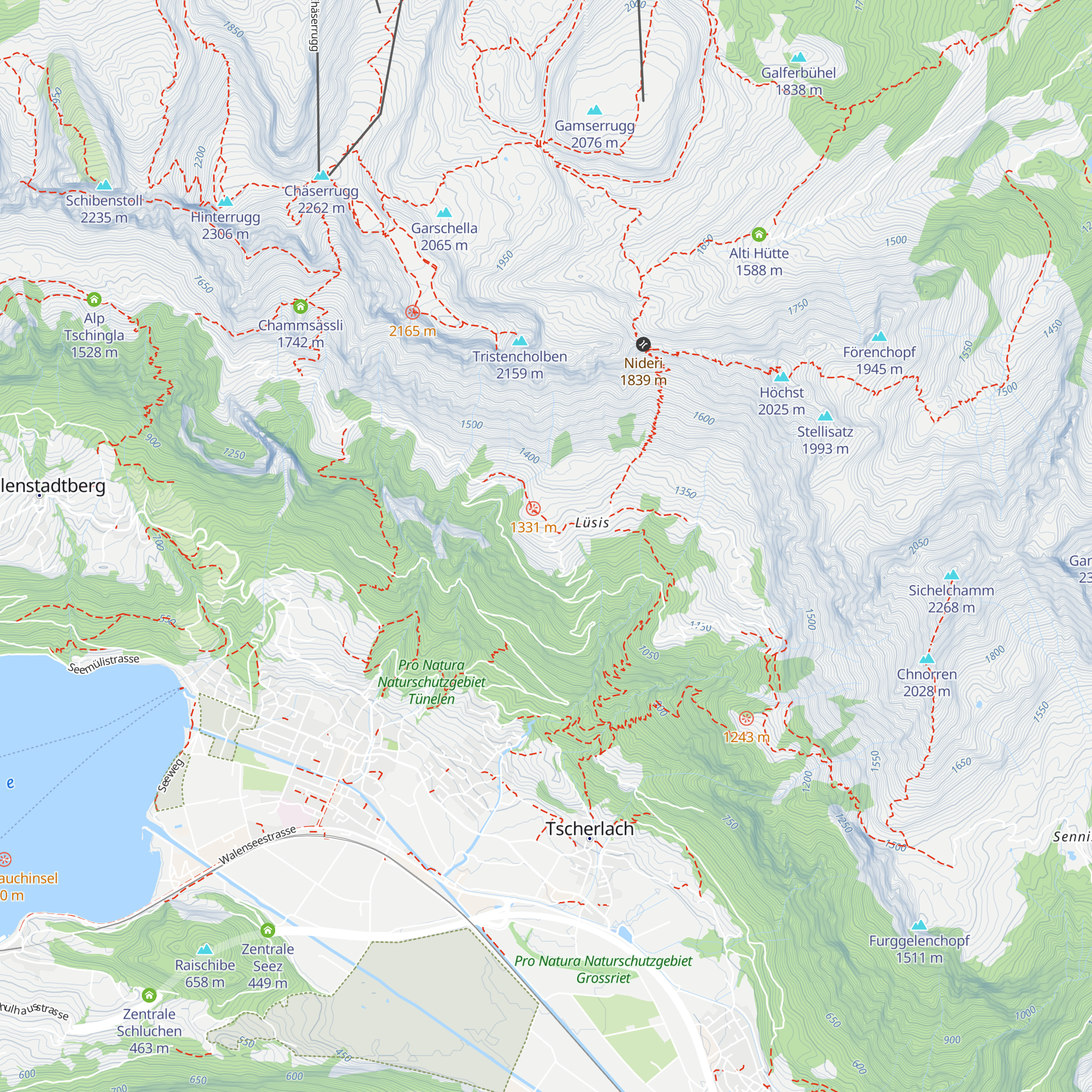 Berggasthaus Lüsis map