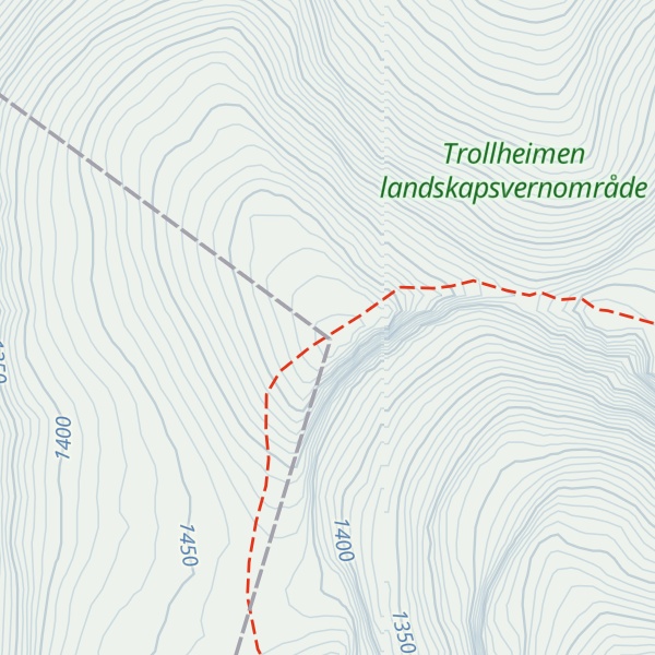 Map of Trollhetta midttoppen