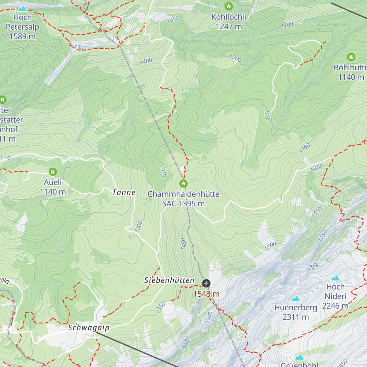 Chammhaldenhütte SAC map