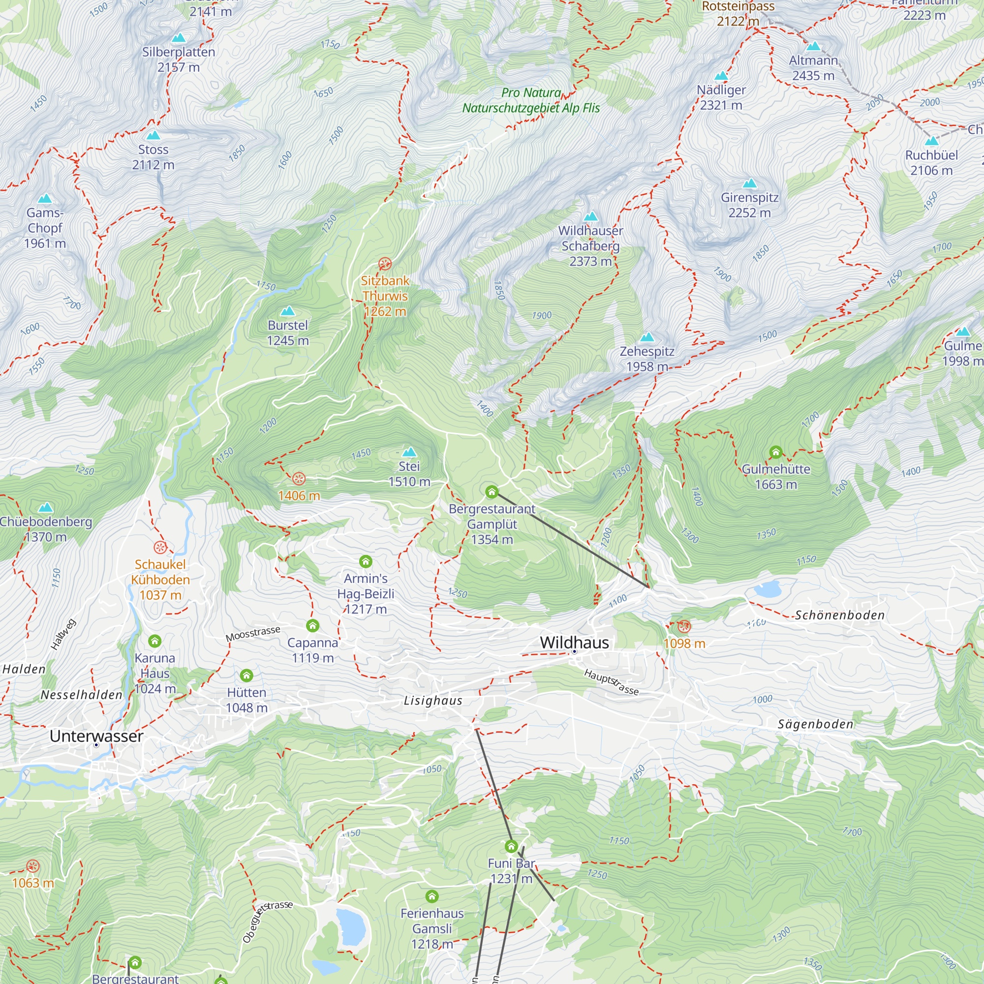 Bergrestaurant Gamplüt map