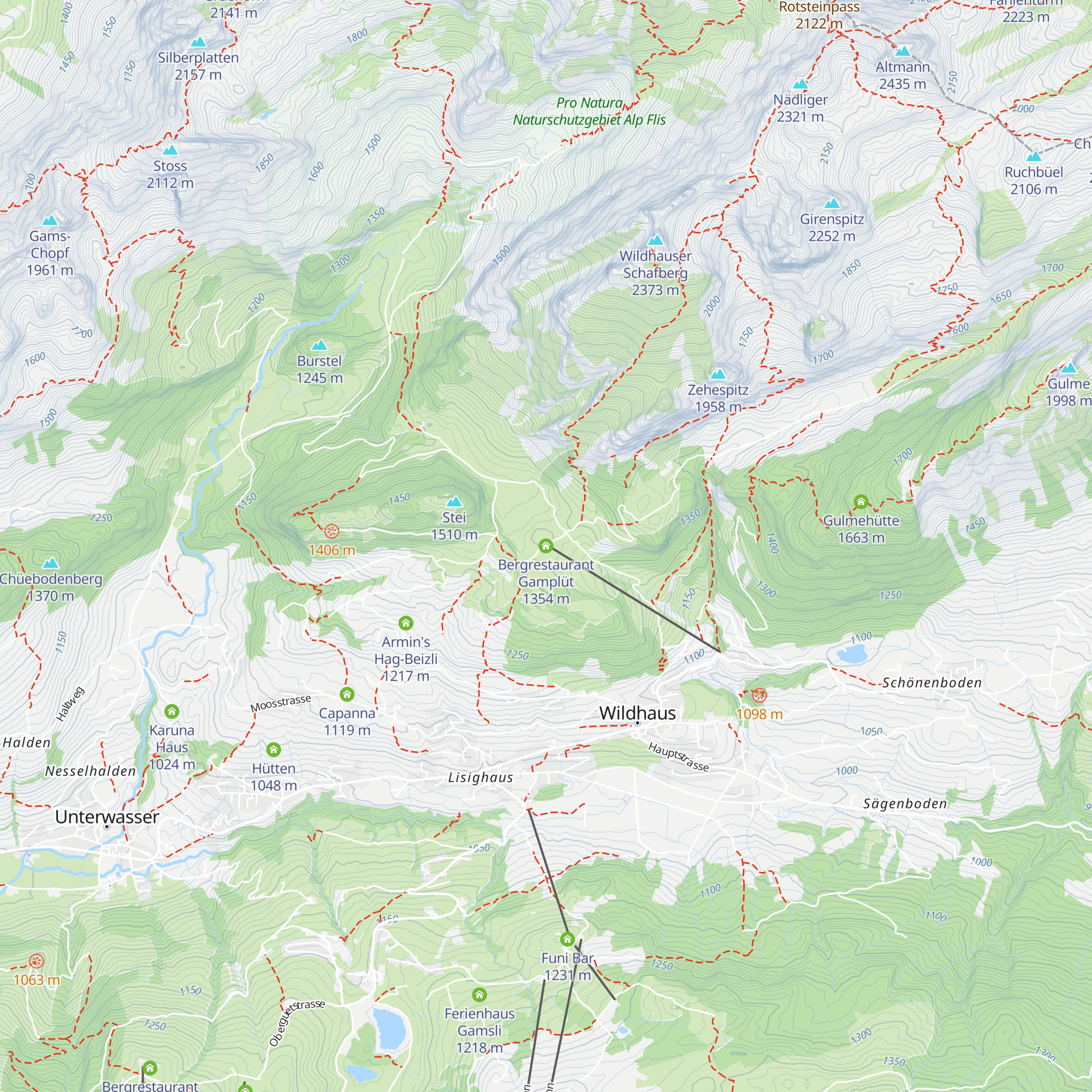 Bergrestaurant Gamplüt map