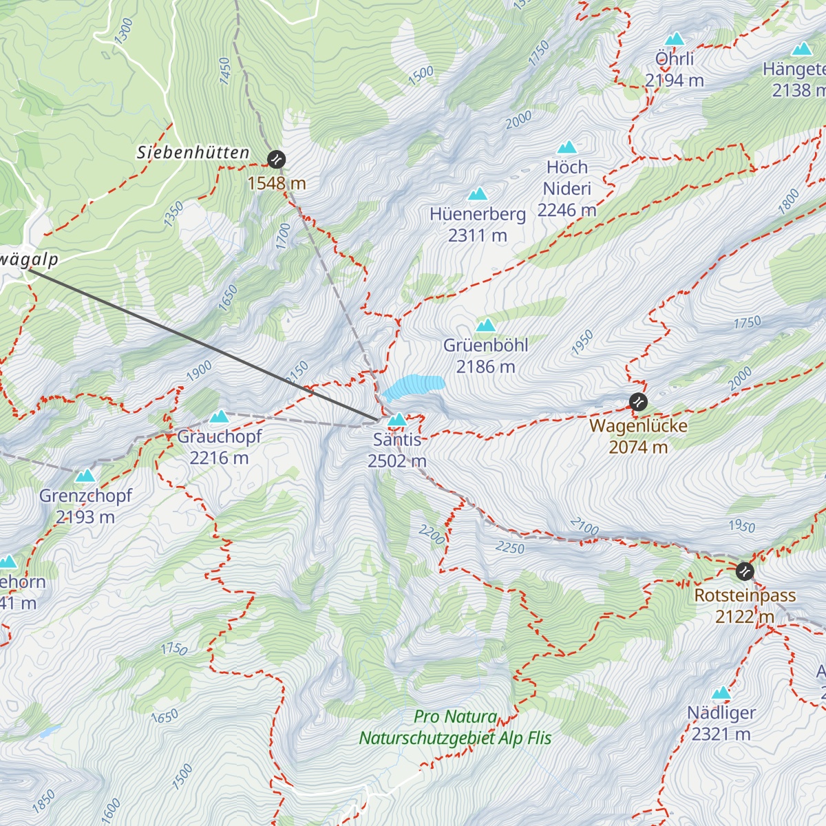 Berggasthaus Alter Säntis map