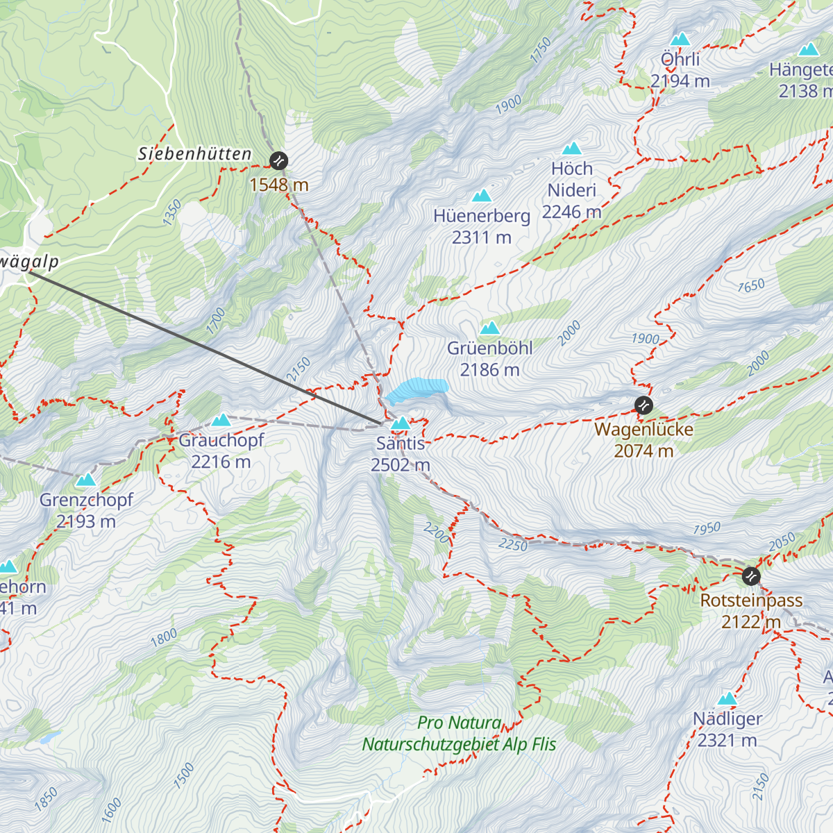 Berggasthaus Alter Säntis map
