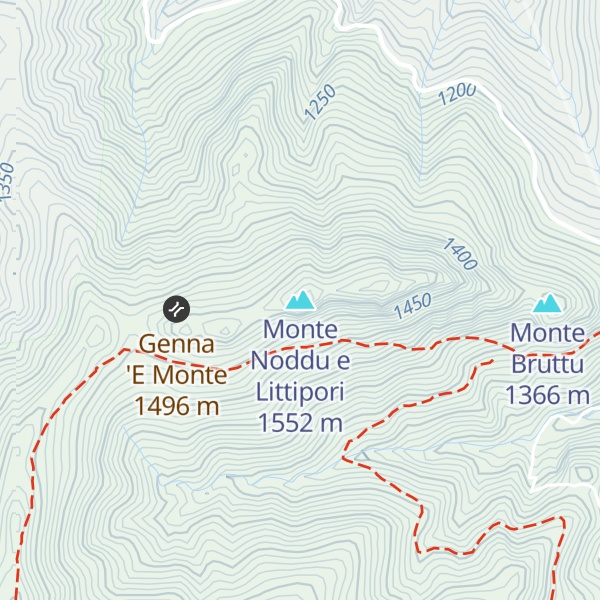 Map of Monte Noddu e Littipori