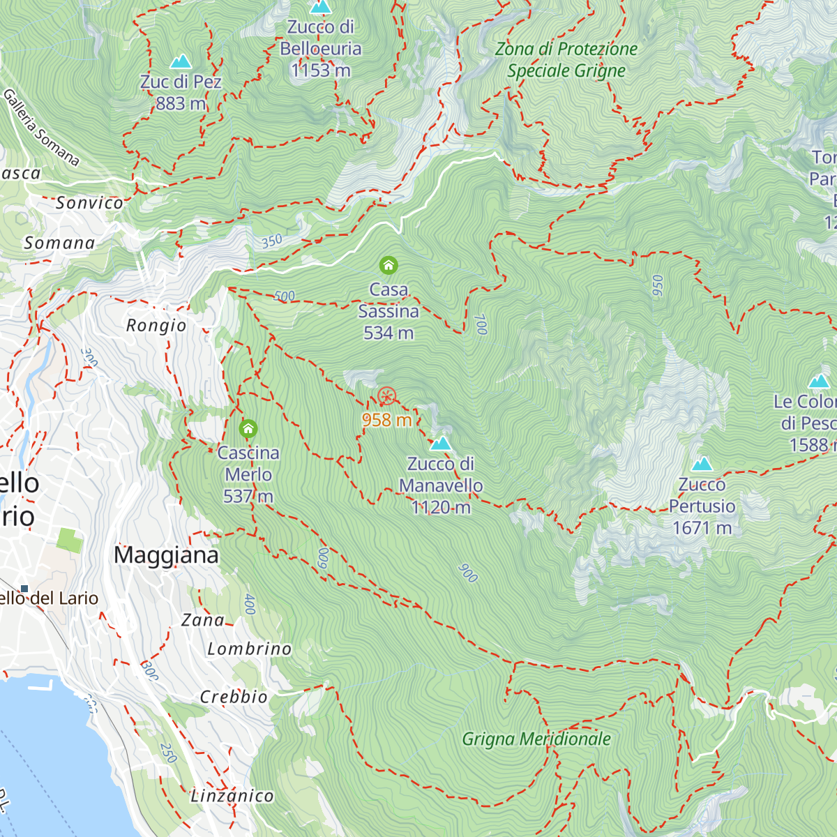 Bivacco Baitello del Manavello map