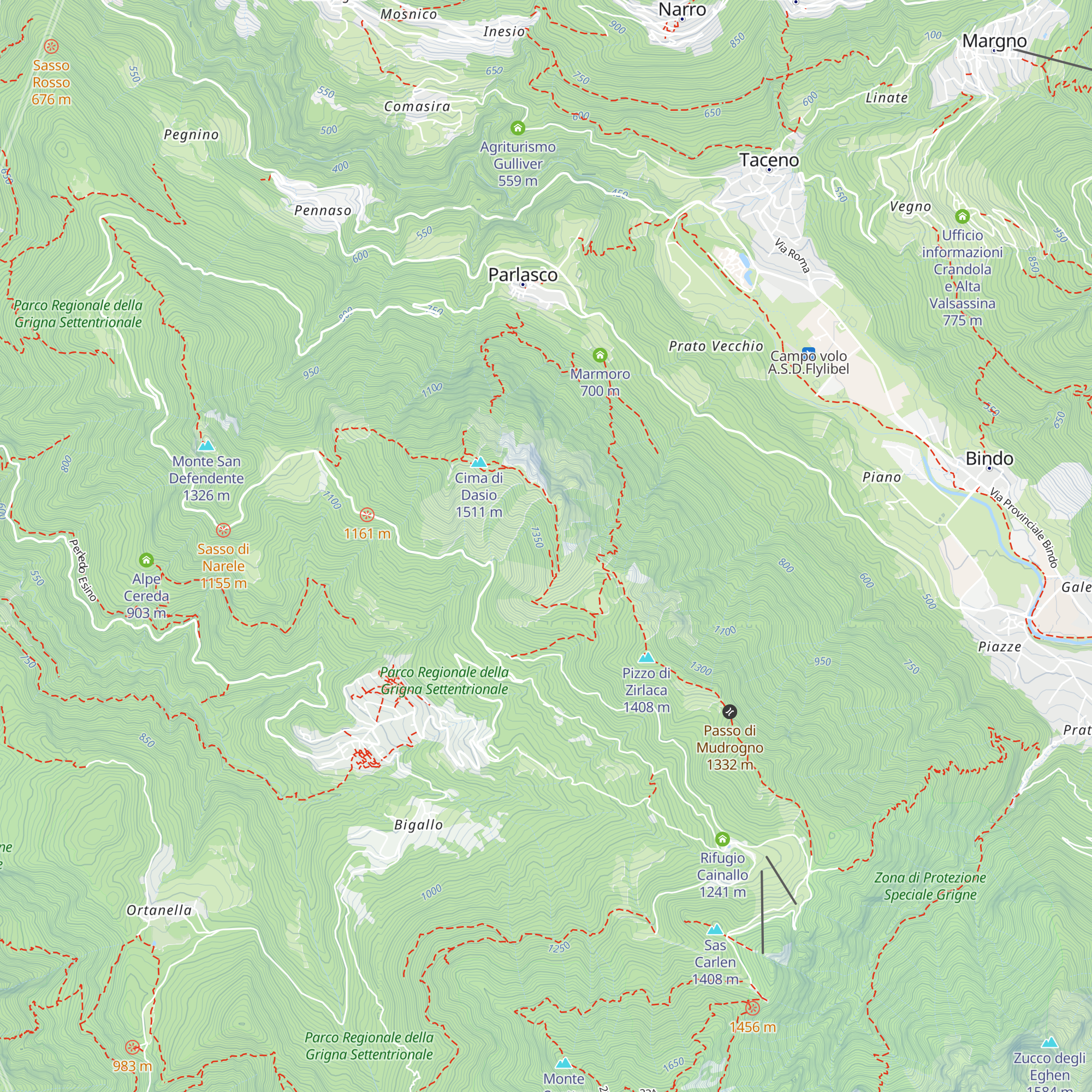 Bivacco Baitello Casis map
