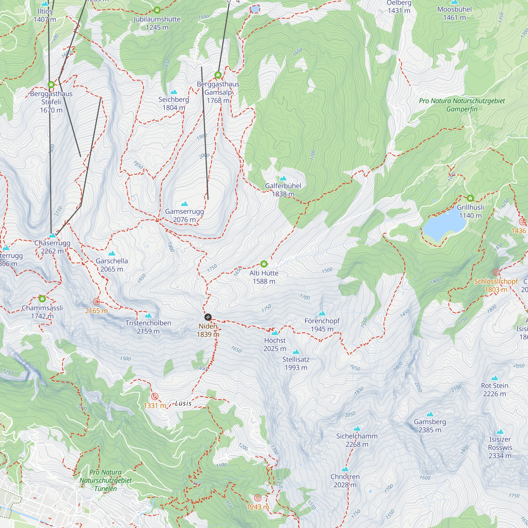 Alti Hütte map