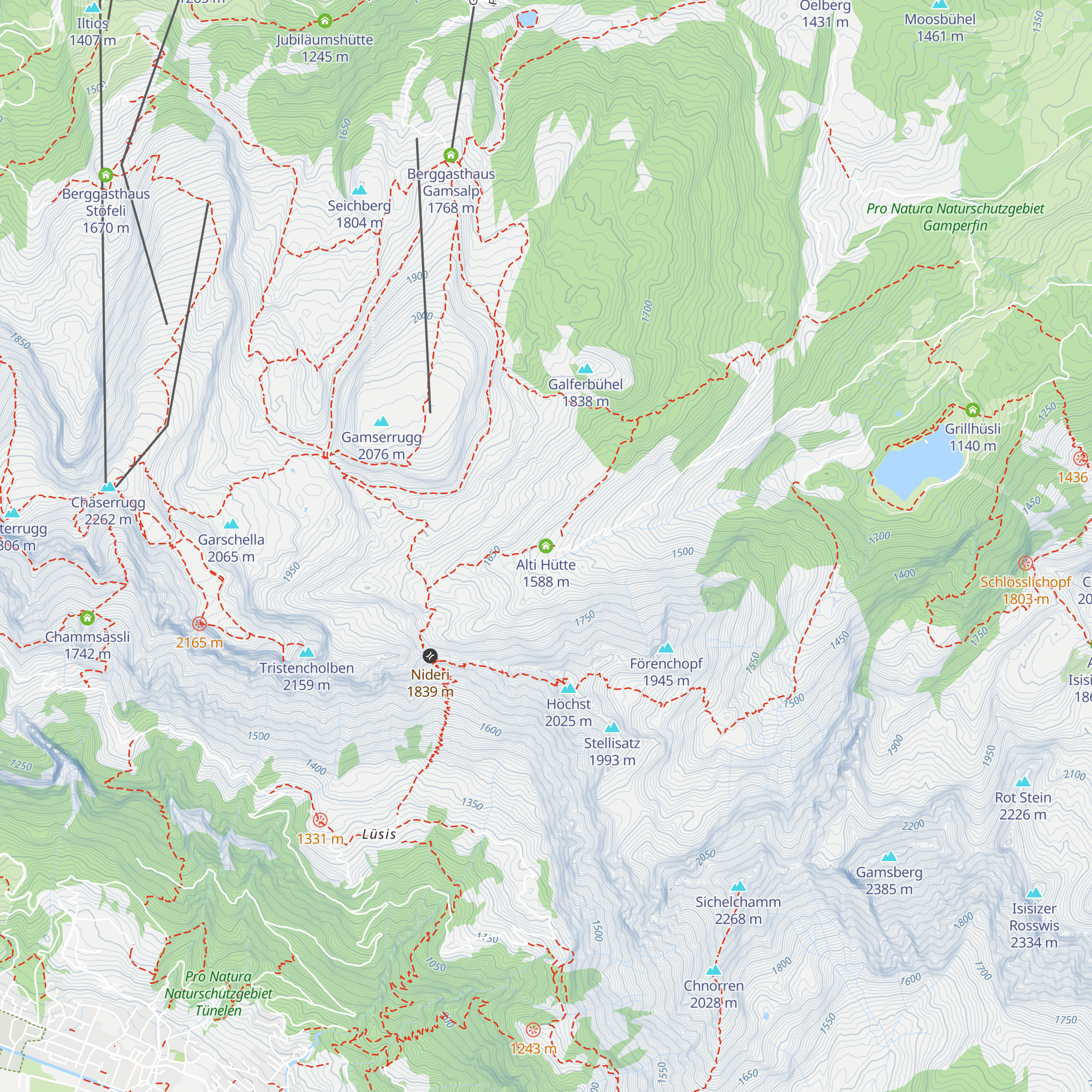 Alti Hütte map