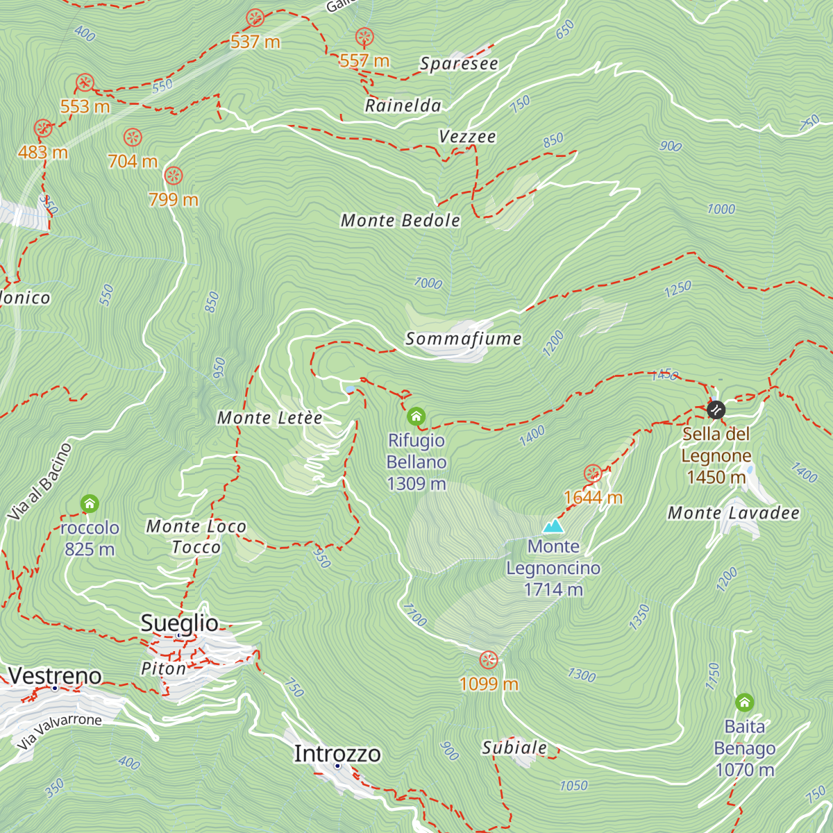 Rifugio Bellano map