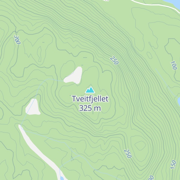 Map of Tveitfjellet
