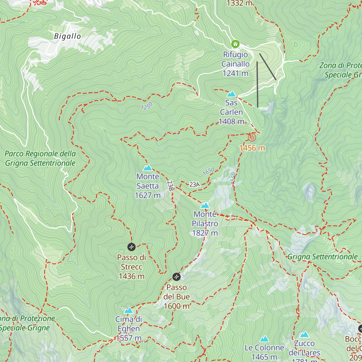 Bivacco Baitello dell'amicizia map