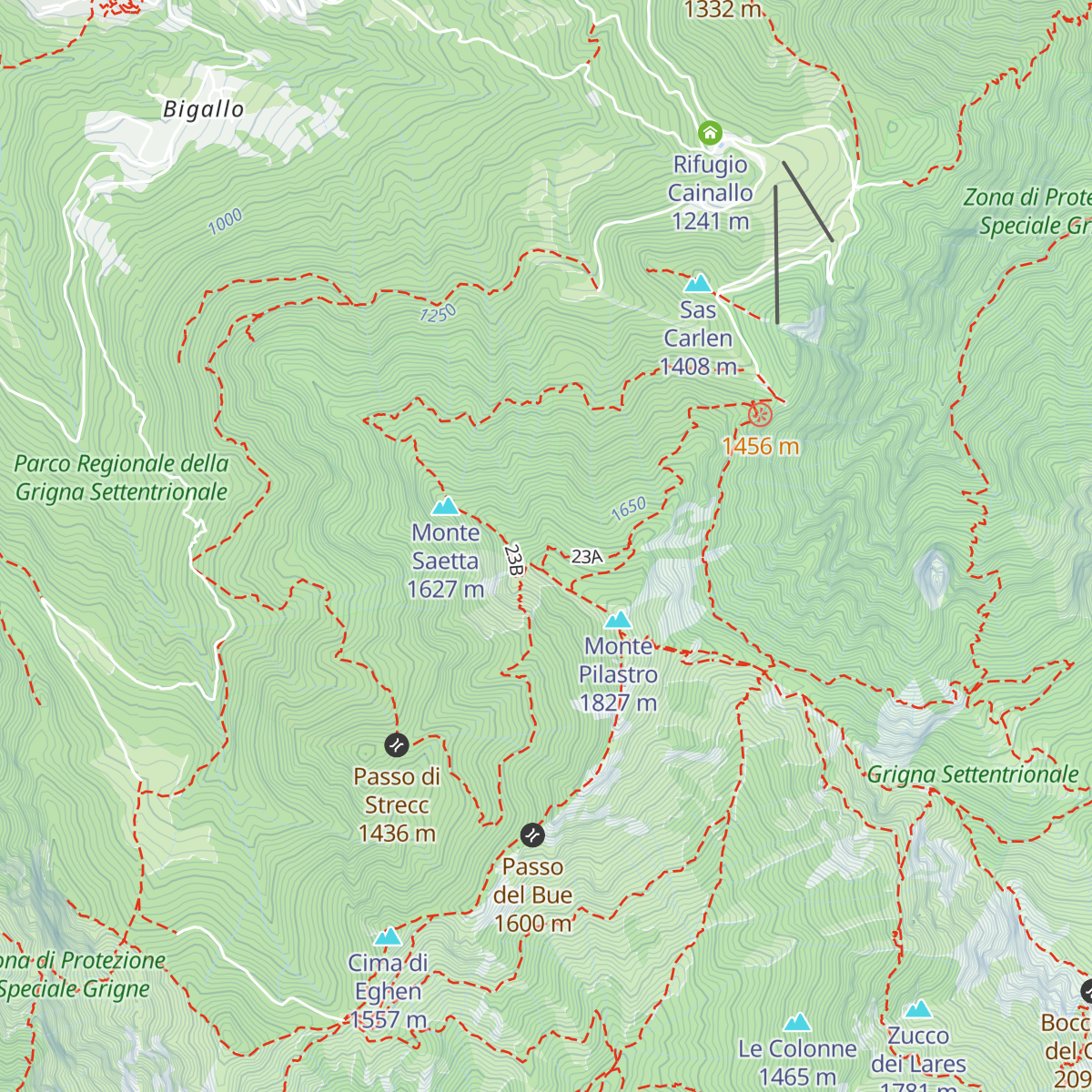 Bivacco Baitello dell'amicizia map