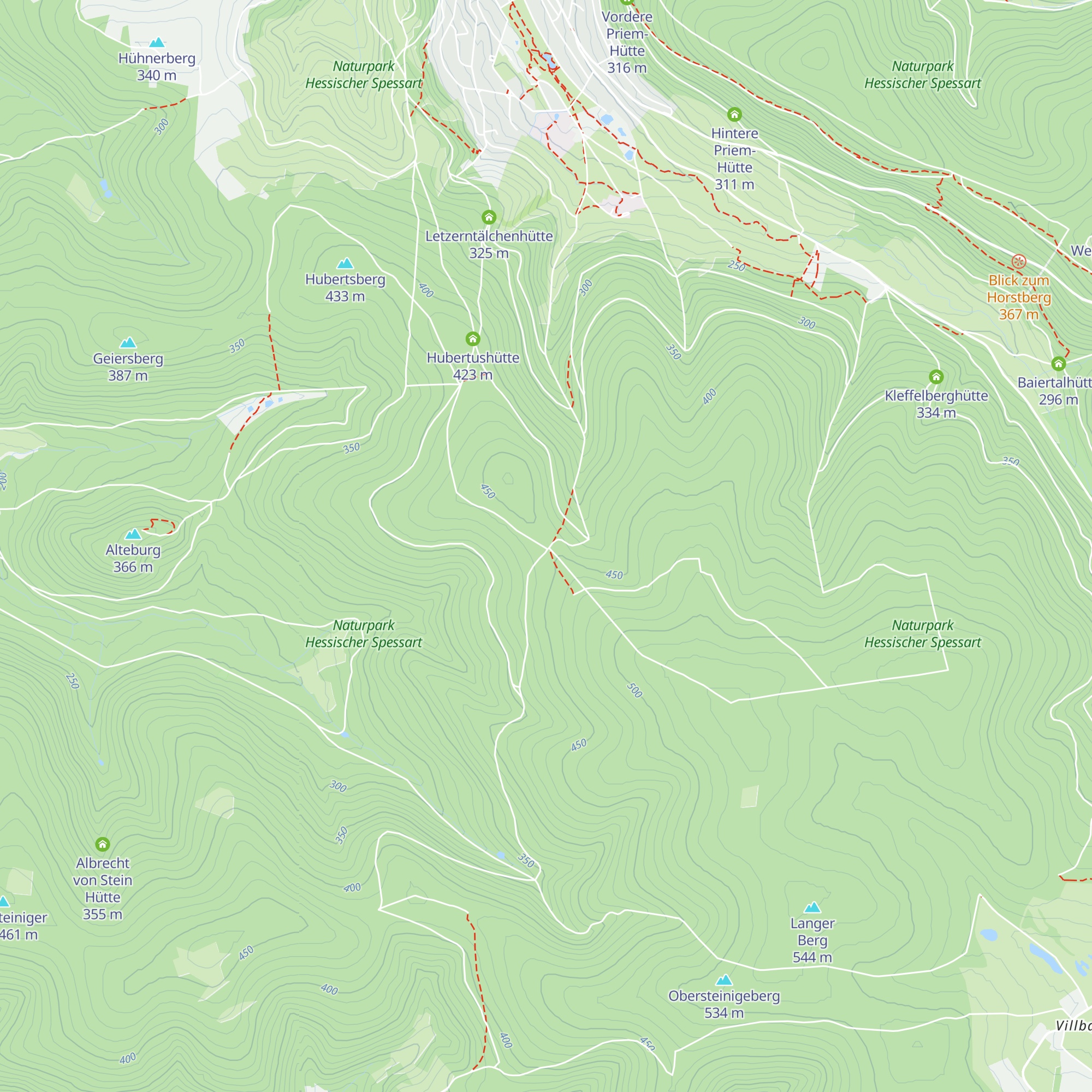 Bieberer Hütte map