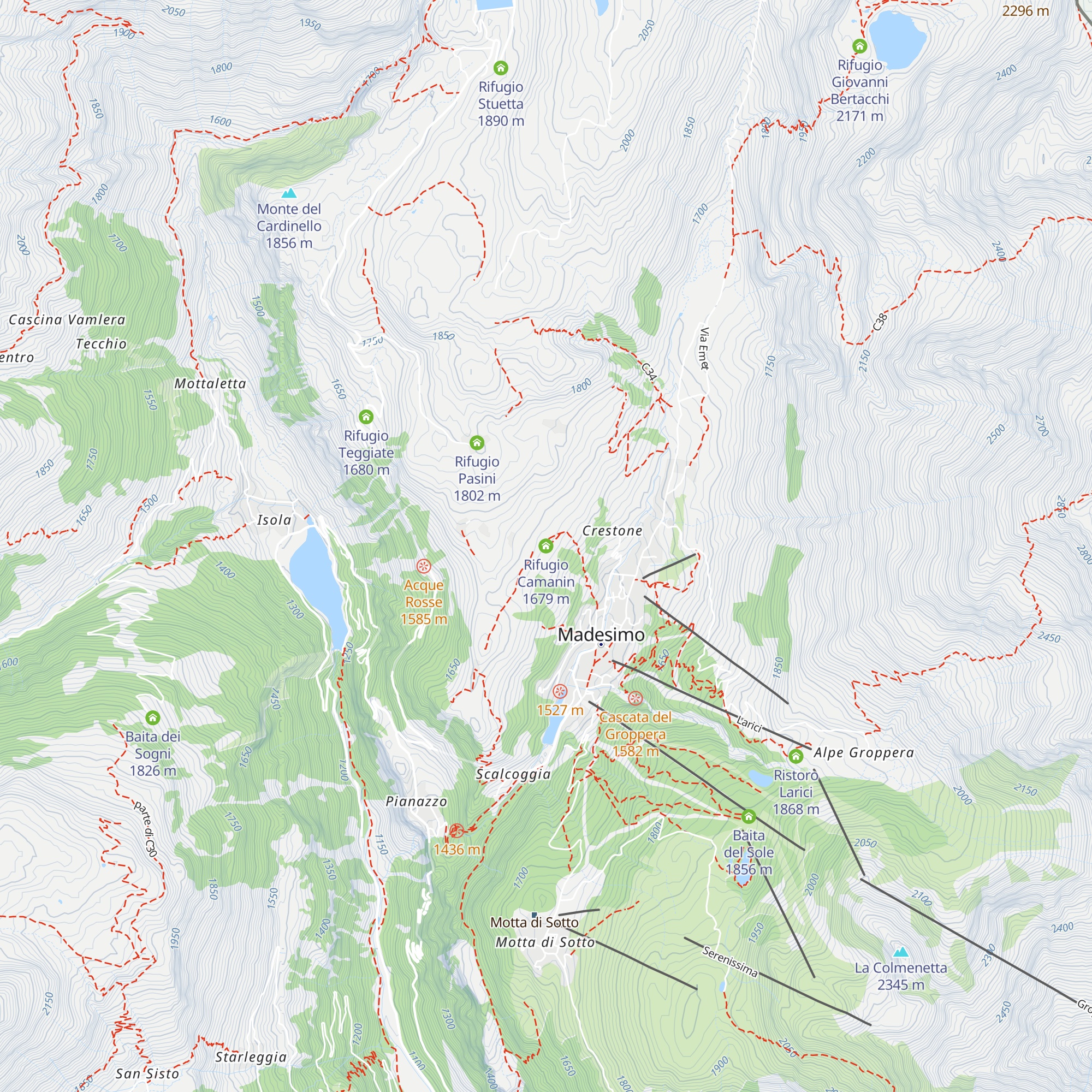 Rifugio Camanin map