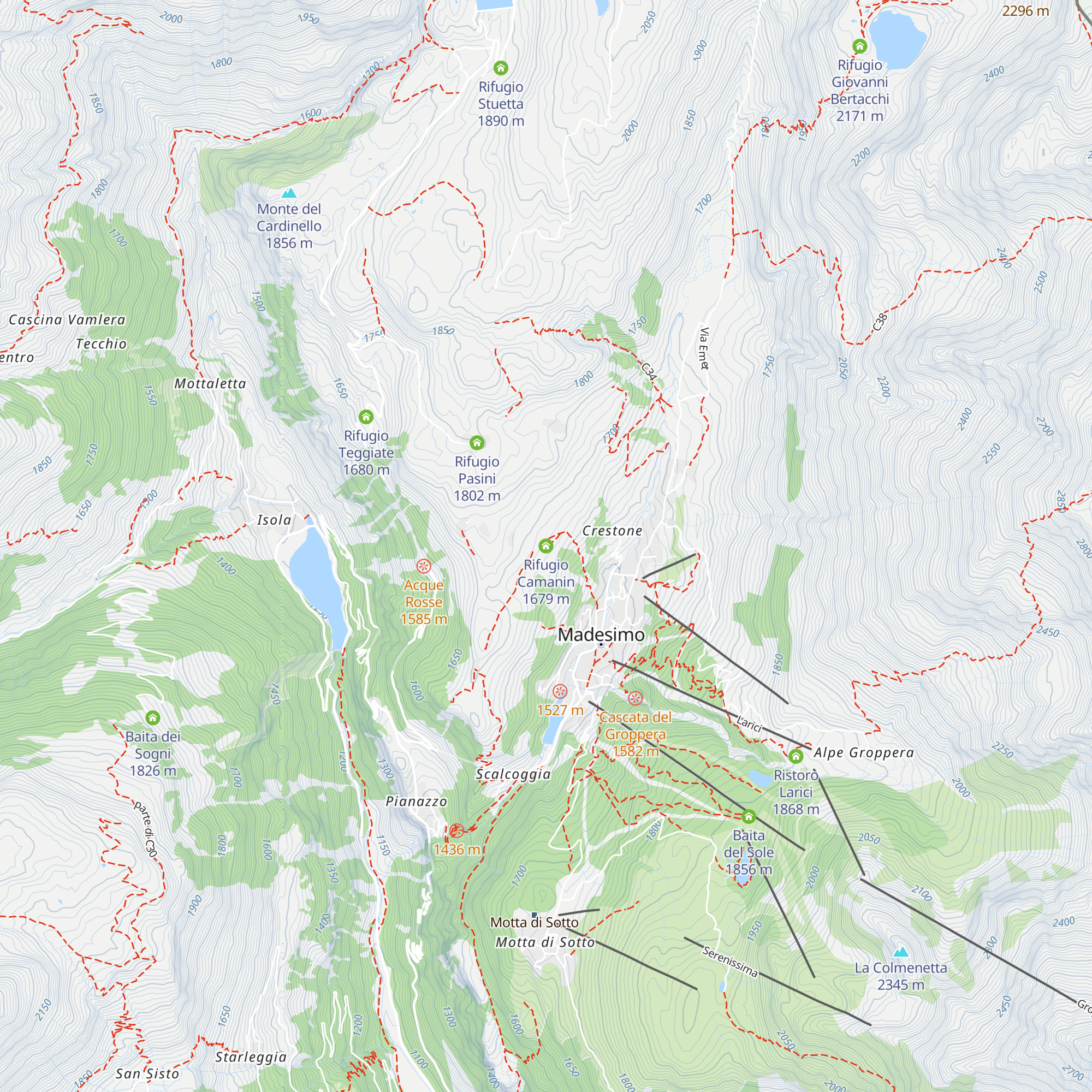 Rifugio Camanin map