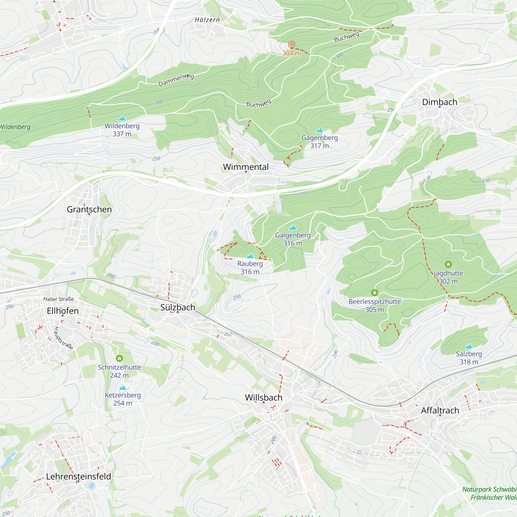 Schutzhütte Rauberg map