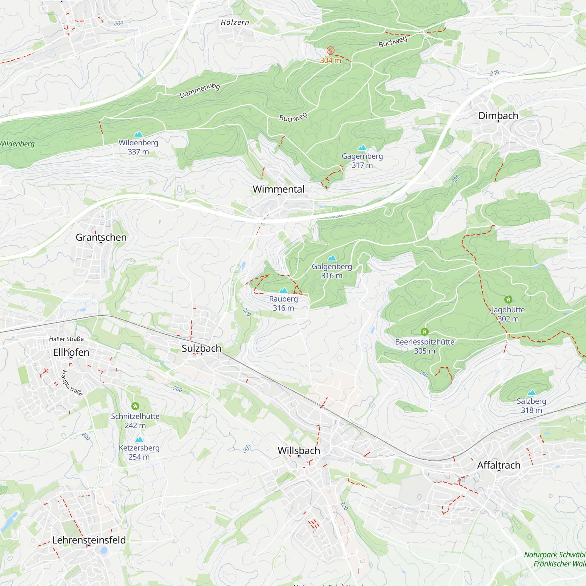 Schutzhütte Rauberg map