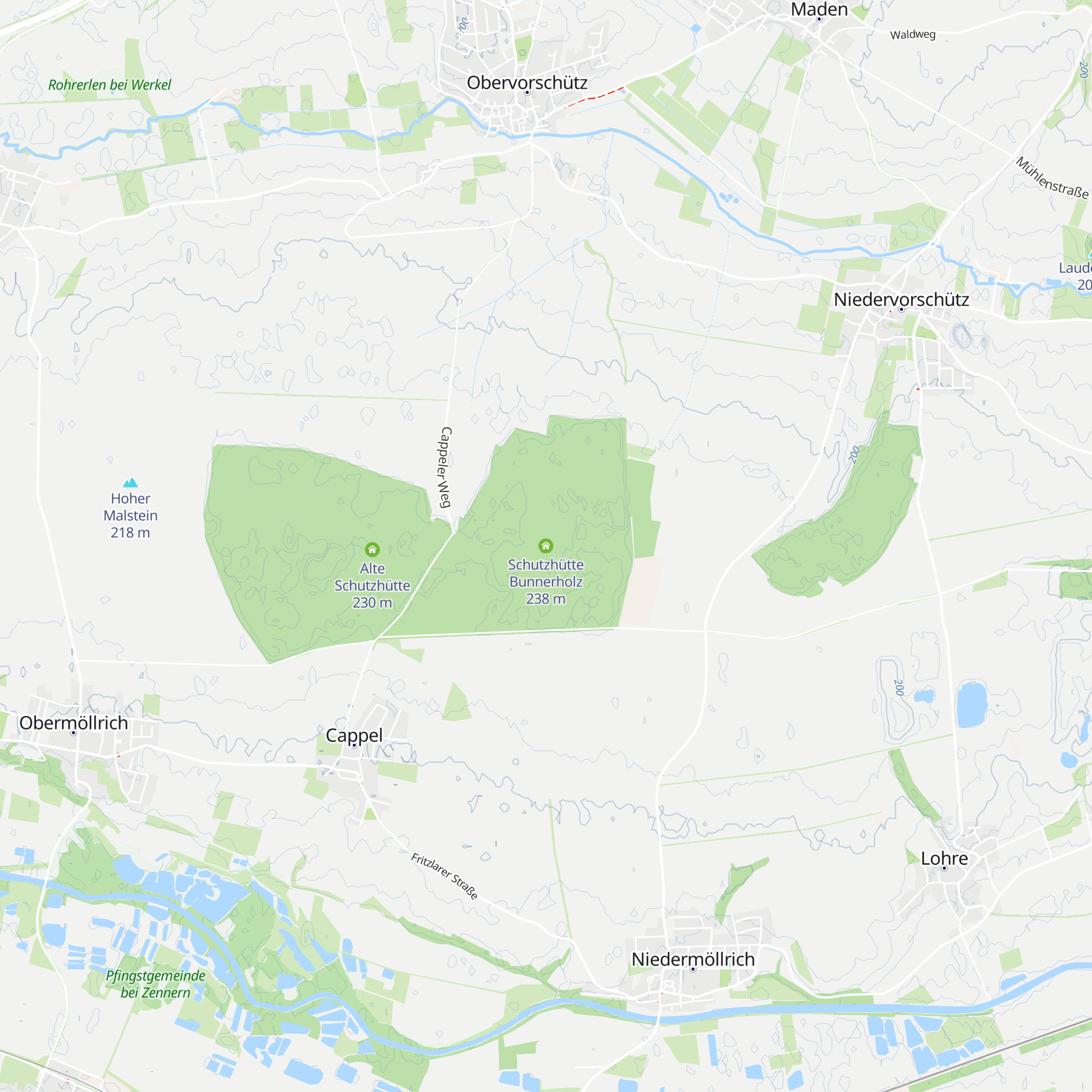 Schutzhütte Bunnerholz map