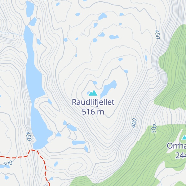 Map of Raudlifjellet