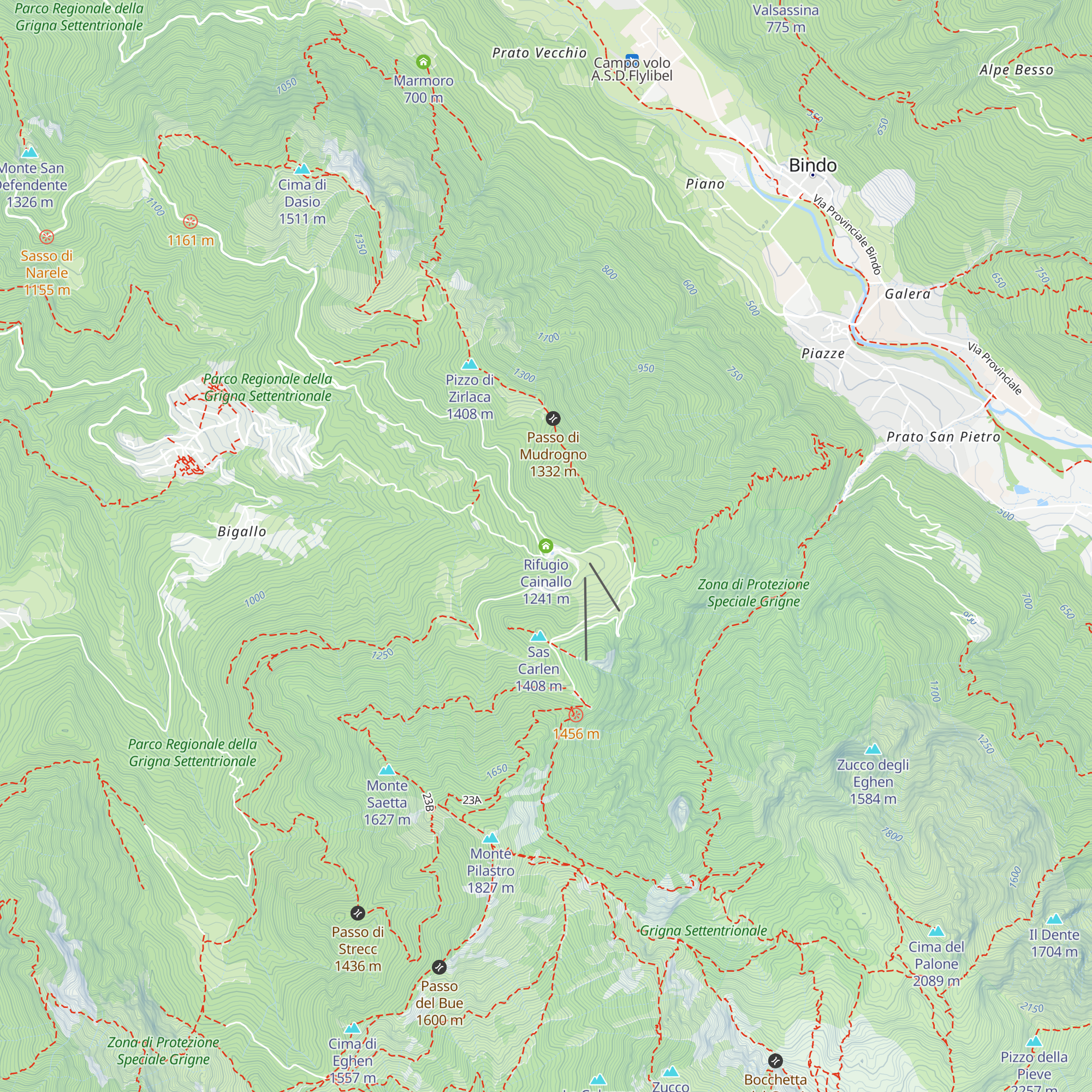 Rifugio Cainallo map