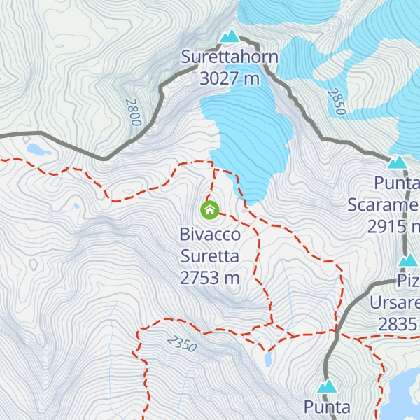 Map of Bivacco Suretta