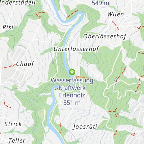 Map of Wasserfassung Kraftwerk Erlenholz