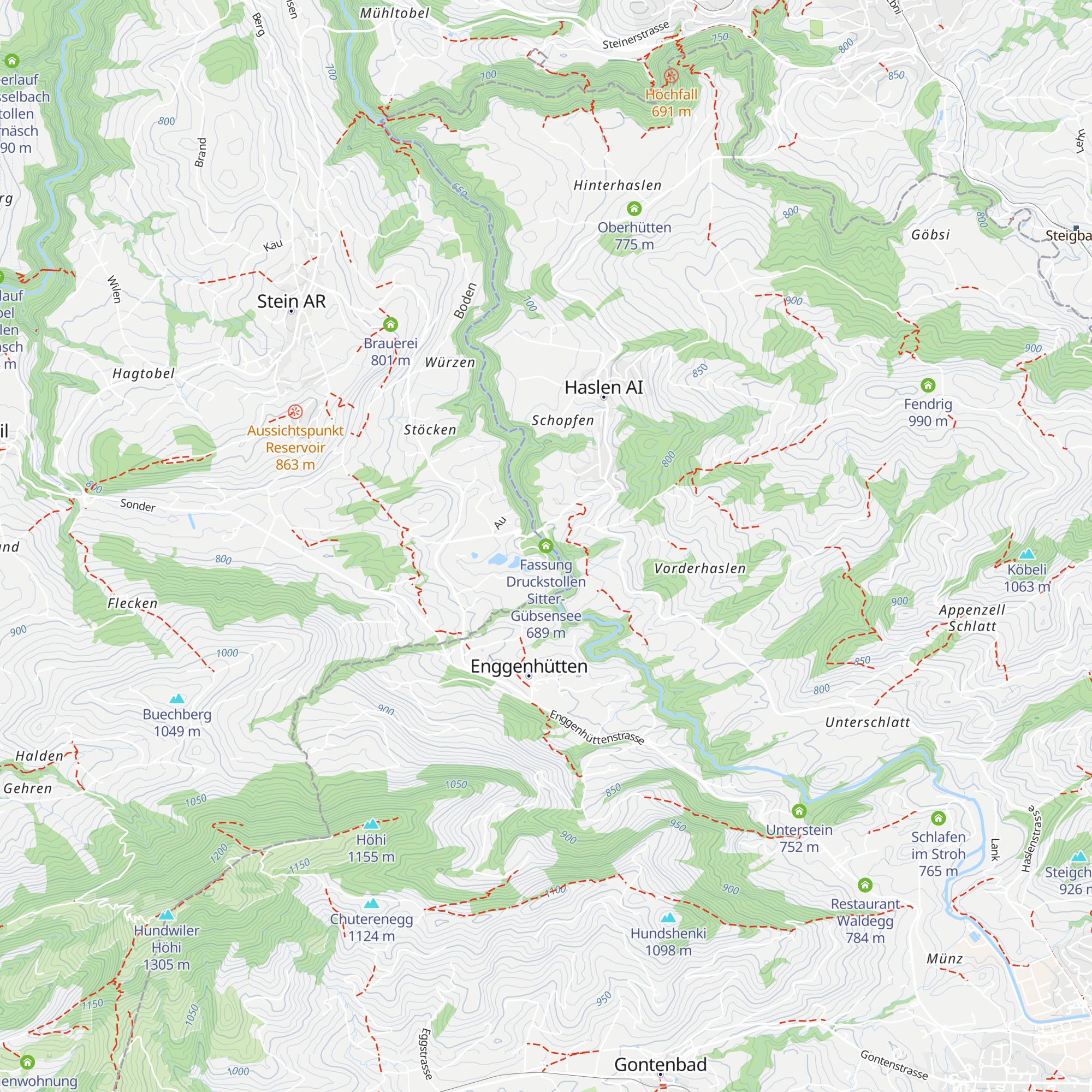 Fassung Druckstollen Sitter-Gübsensee map
