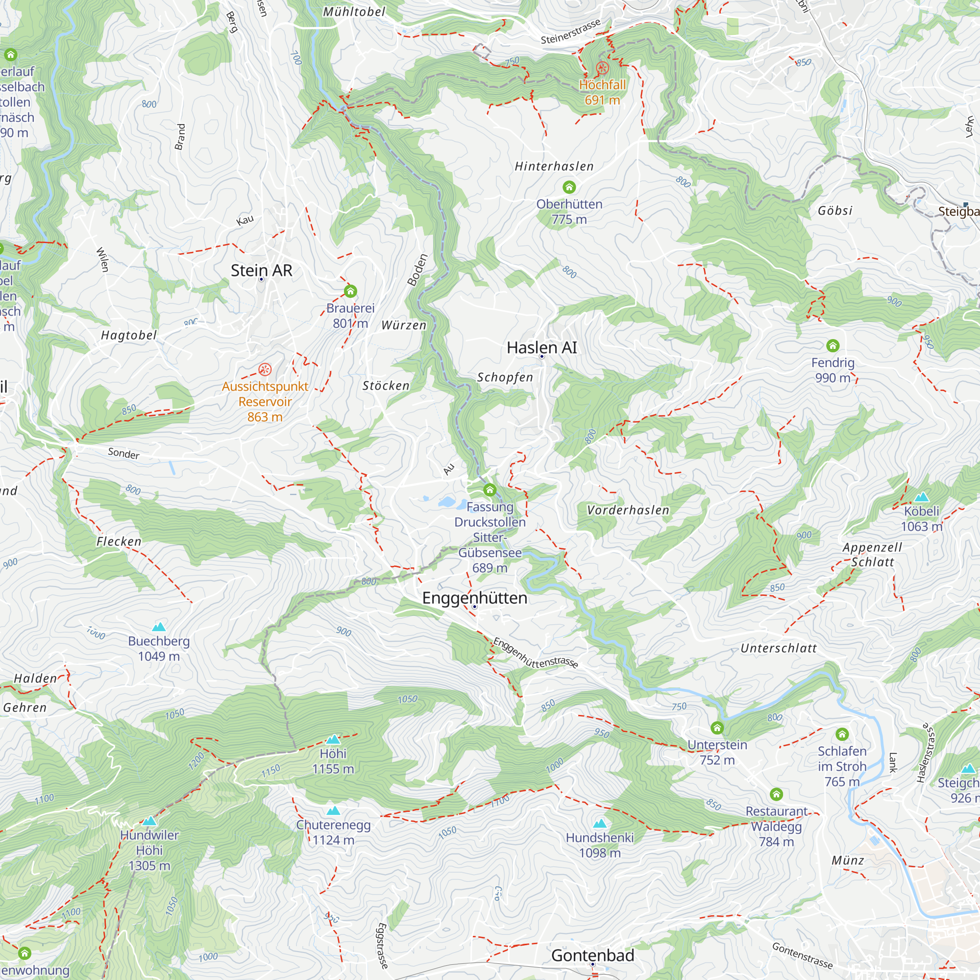 Fassung Druckstollen Sitter-Gübsensee map